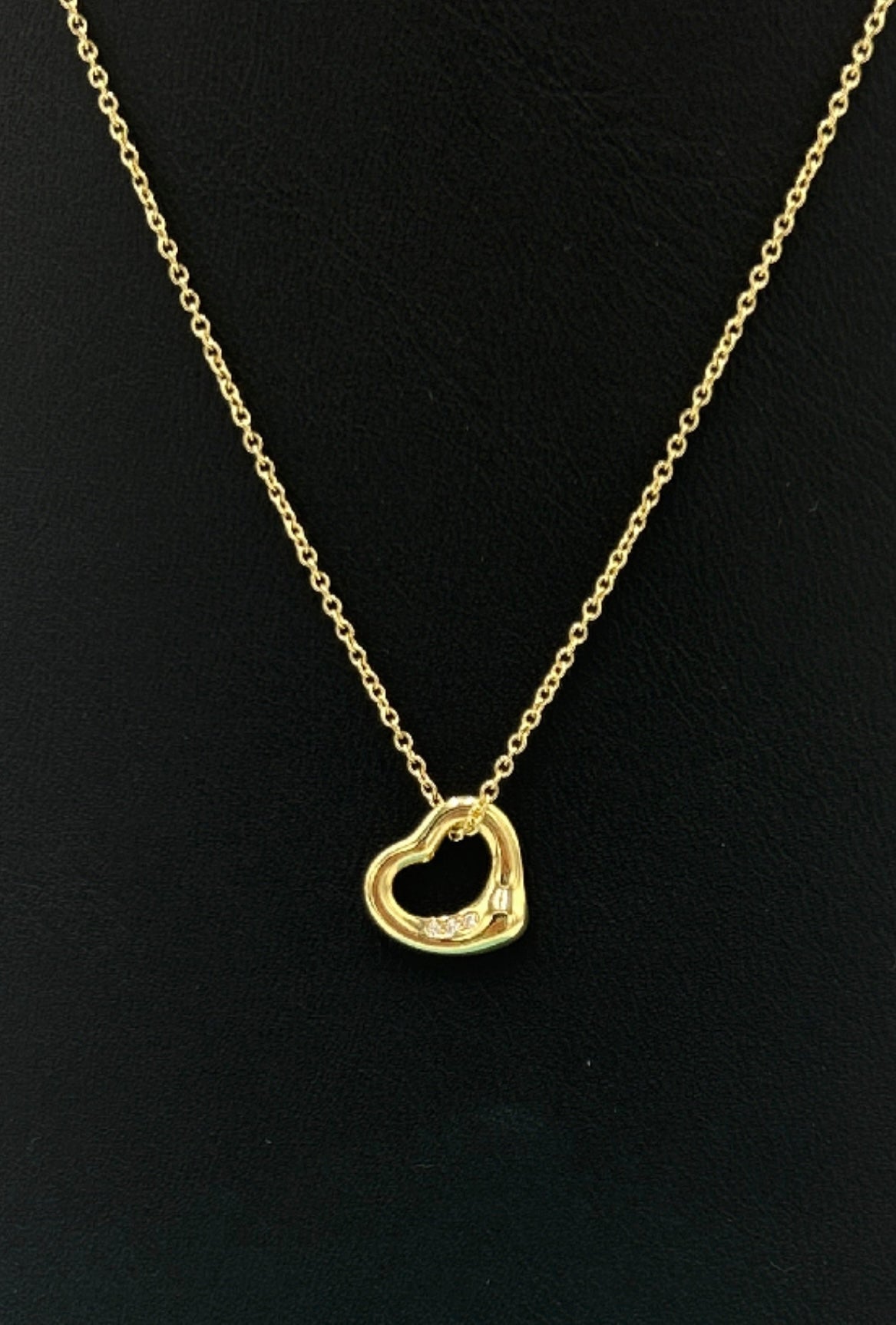 Tiffany & Company Elsa Perfetti Open Heart w/ Diamonds Luxury Designer Necklace