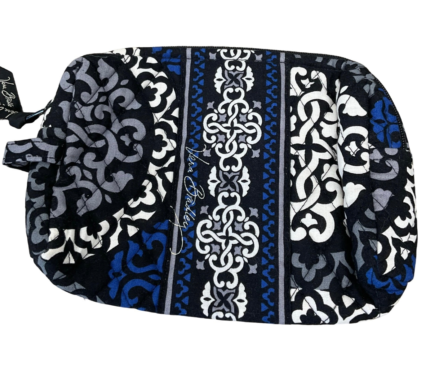 Makeup Bag By Vera Bradley In Black & Blue, Size:Medium