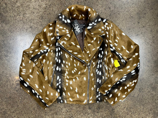 Jacket Faux Fur & Sherpa By Clothes Mentor In Tan, Size:M