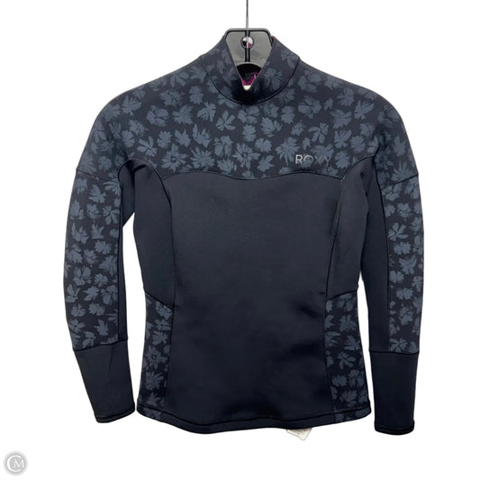 1.0 SWELL SERIES JKT QLOCK Athletic Top Long Sleeve Collar By Roxy In Black & Grey, Size: 8