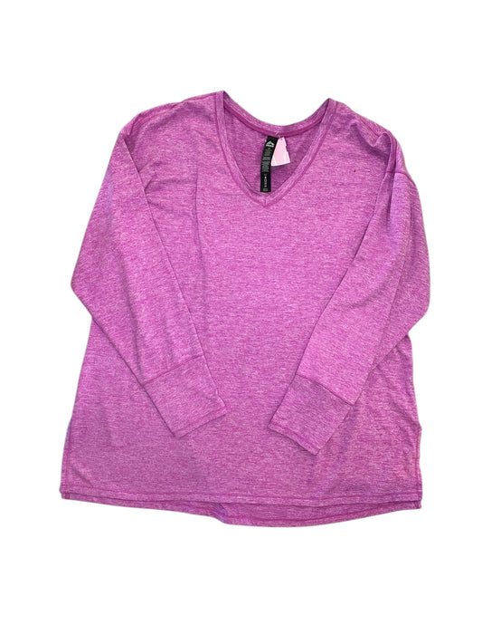 Athletic Top Ls Crewneck By Rbx In Pink, Size:2X