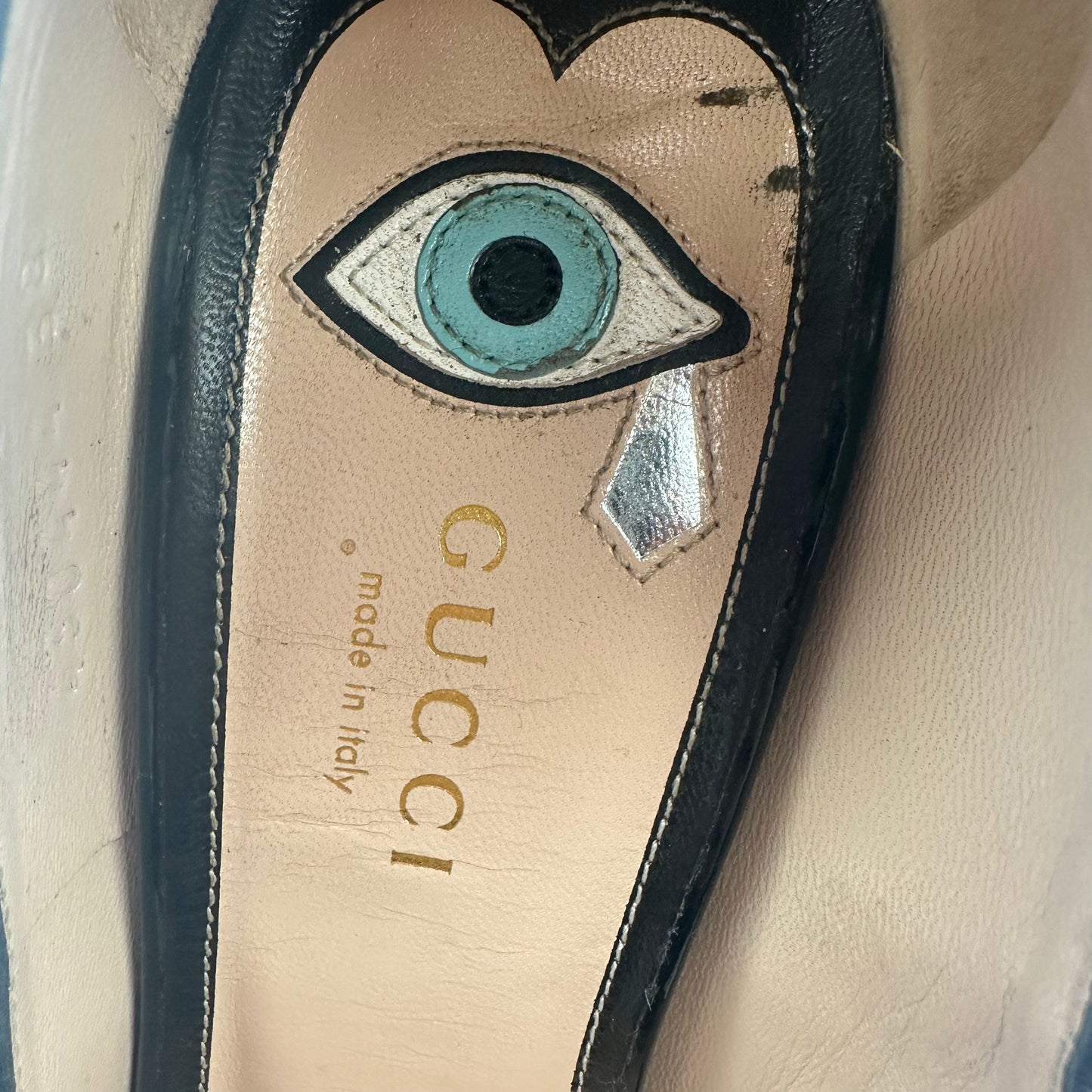 Shoes Luxury Designer By Gucci In Black, Size:7.5