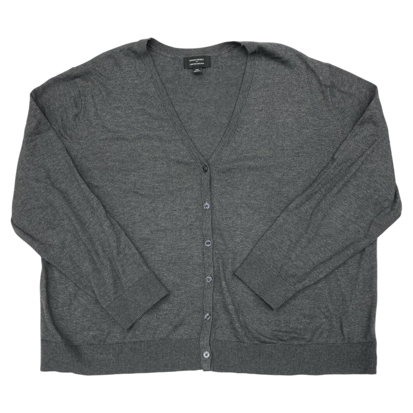 Sweater Cardigan By Banana Republic In Grey, Size:Xxl