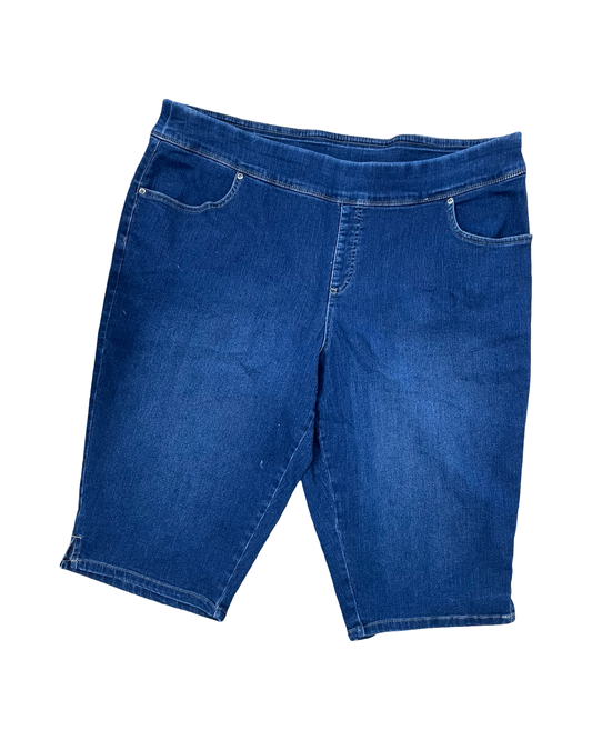 Jeans Cropped By Terra & Sky In Blue Denim, Size:2X