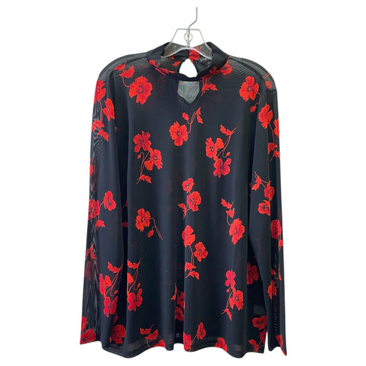 Top Ls By Lane Bryant In Black & Red, Size:Xl