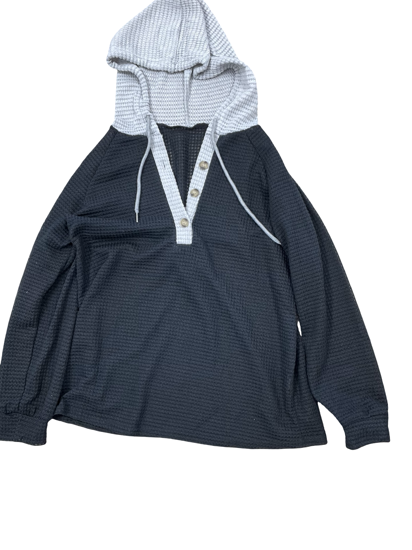 Top Ls By Clothes Mentor In Black & Grey, Size:M