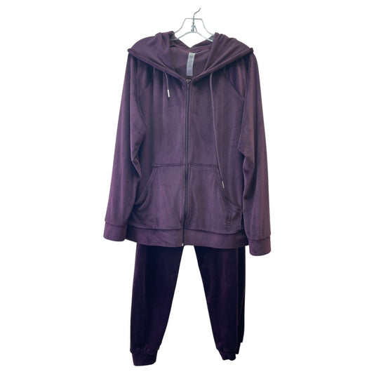 Lounge Set Pants By Nicole Miller In Purple, Size:Xl