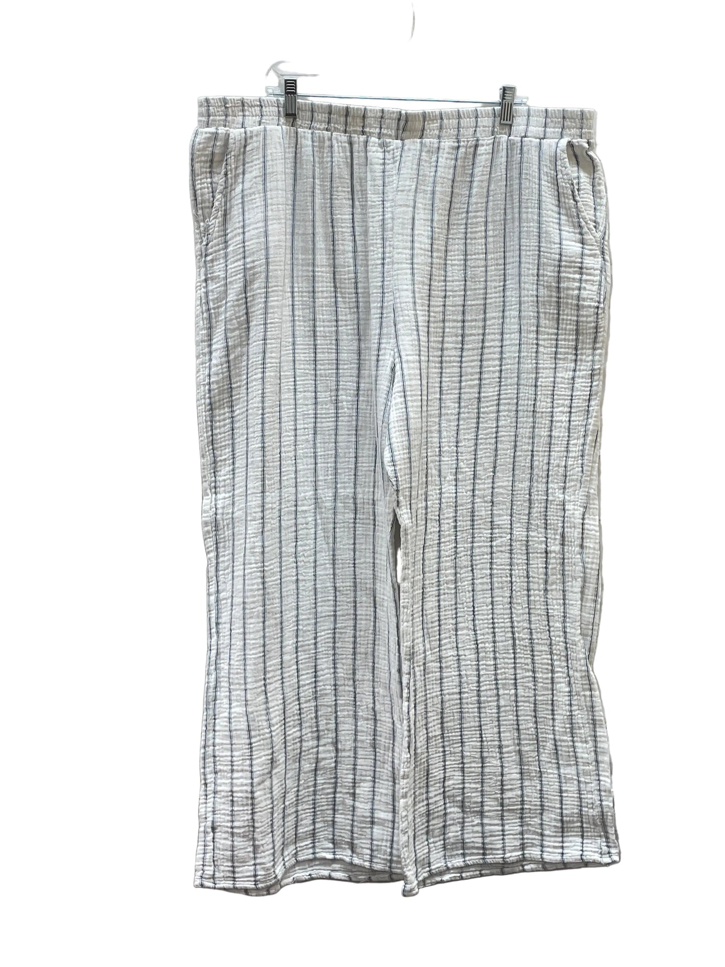 Pants Wide Leg By Fashion Nova In White Denim, Size:3X