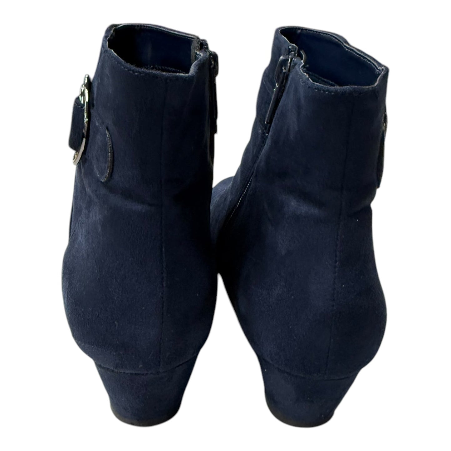 Boots Ankle Flats In Navy, Size:10