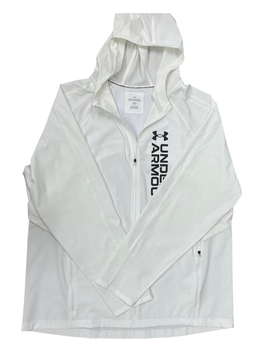 Jacket Windbreaker By Under Armour In White, Size:Xl