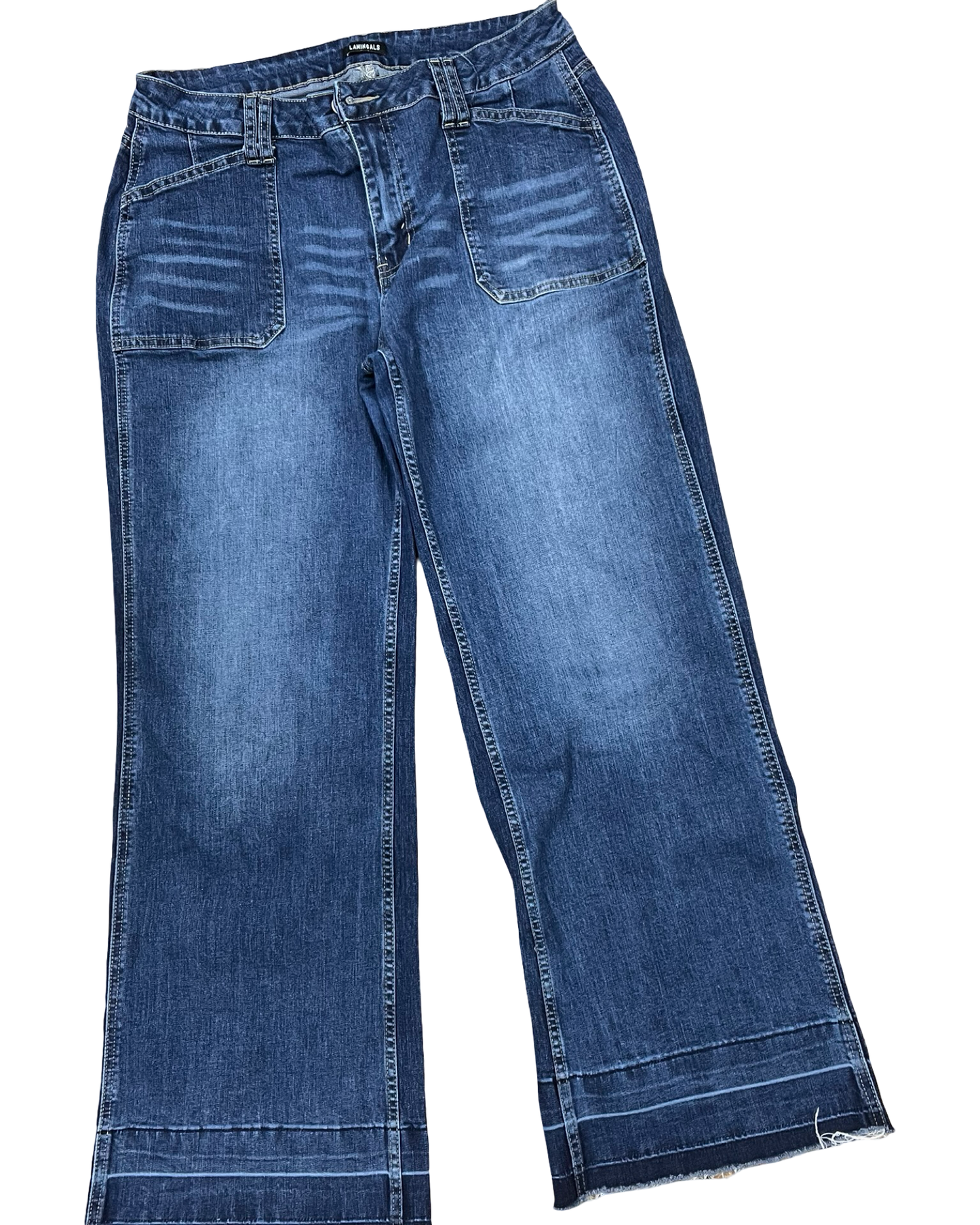 Jeans Wide Leg By Clothes Mentor In Blue Denim, Size:16