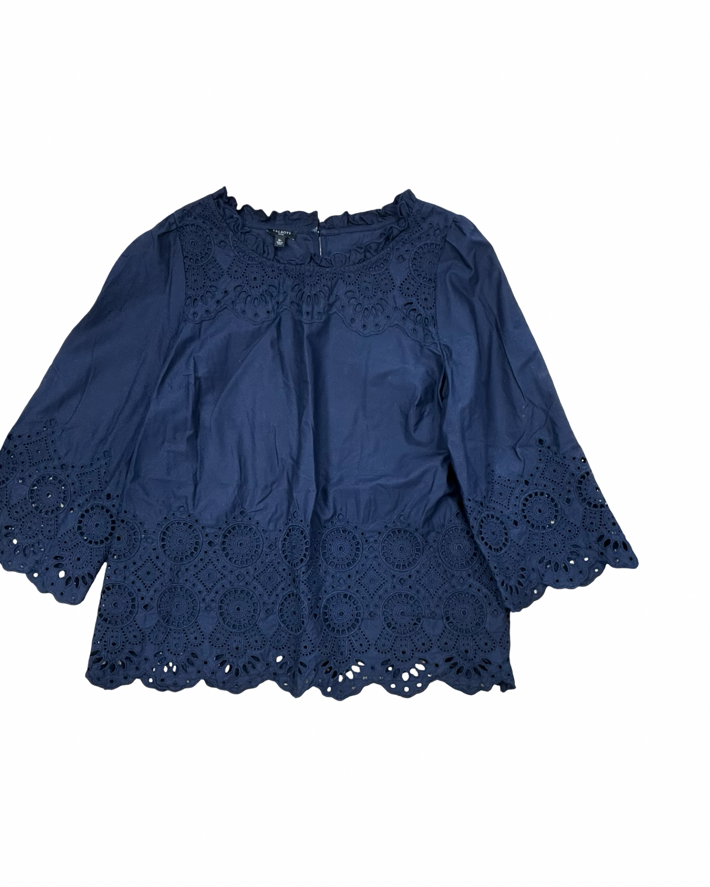 Top 3/4 Sleeve By Talbots In Navy, Size:Mp