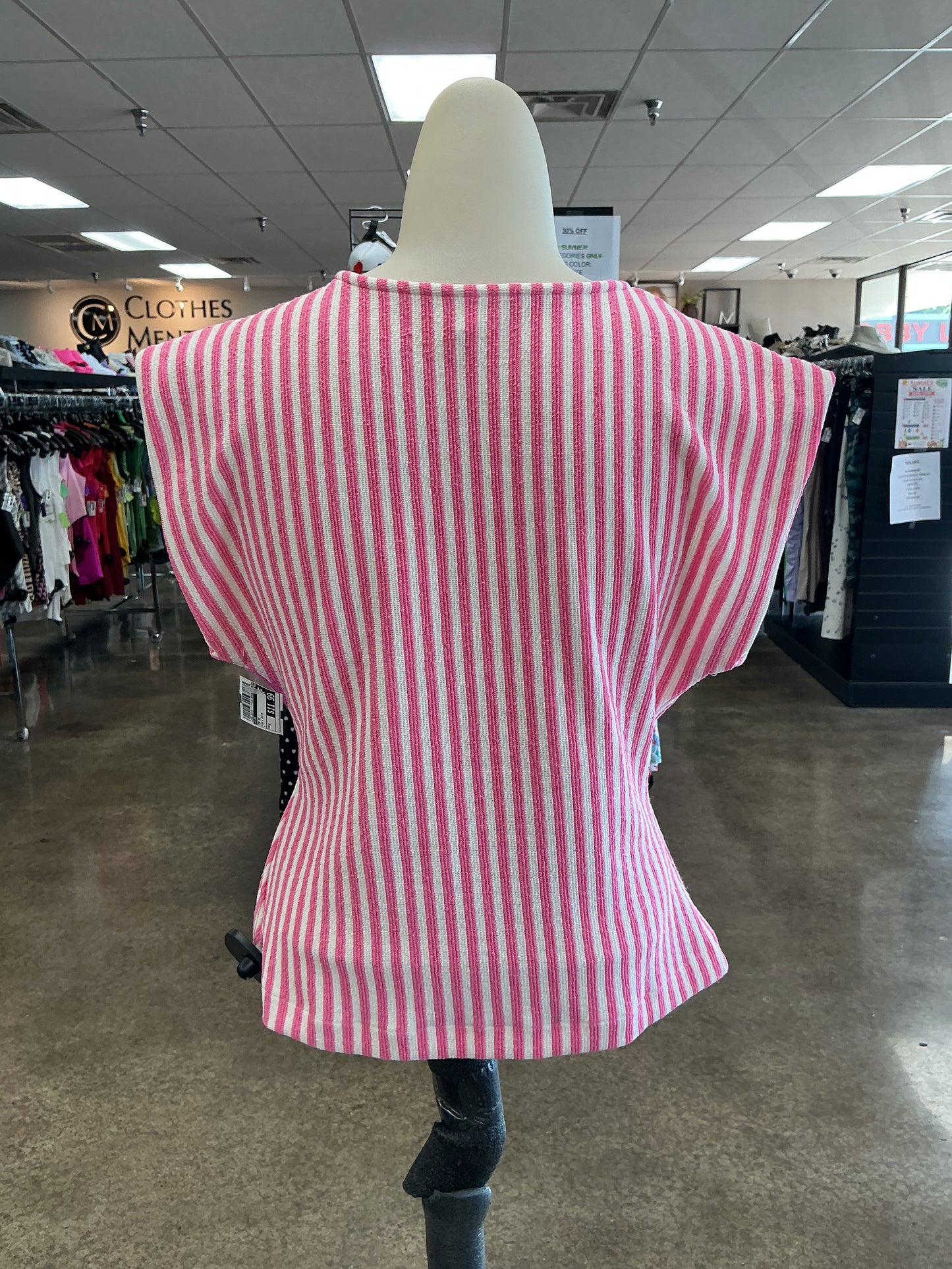 Top Ss By Glam In Pink & White, Size:M