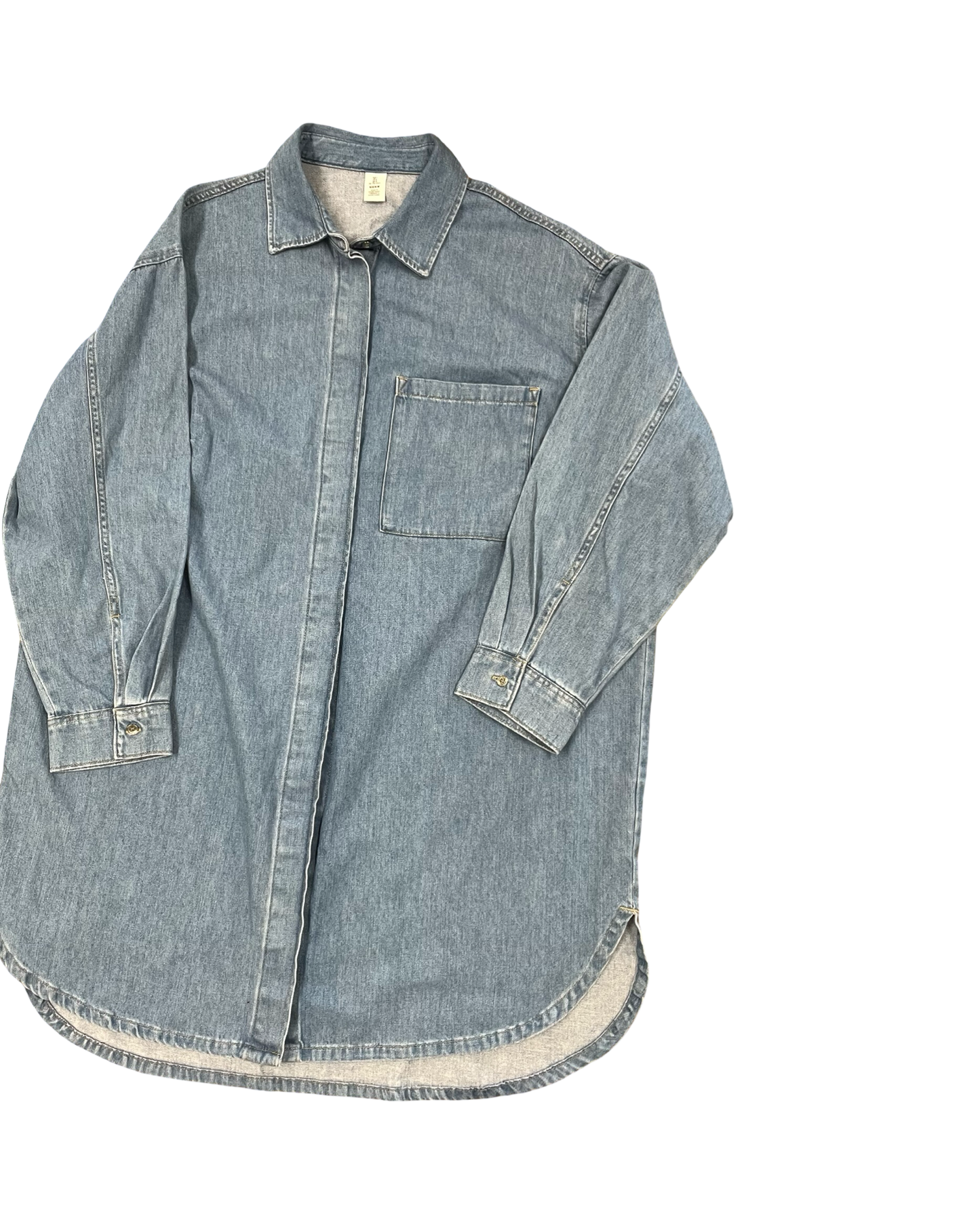 Dress Casual Short By Clothes Mentor In Blue Denim, Size:L