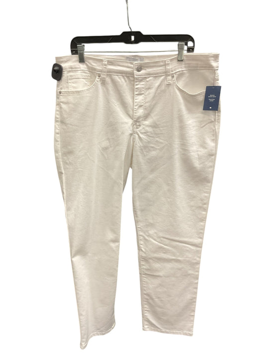 Jeans Straight By Crown And Ivy In White Denim, Size:16