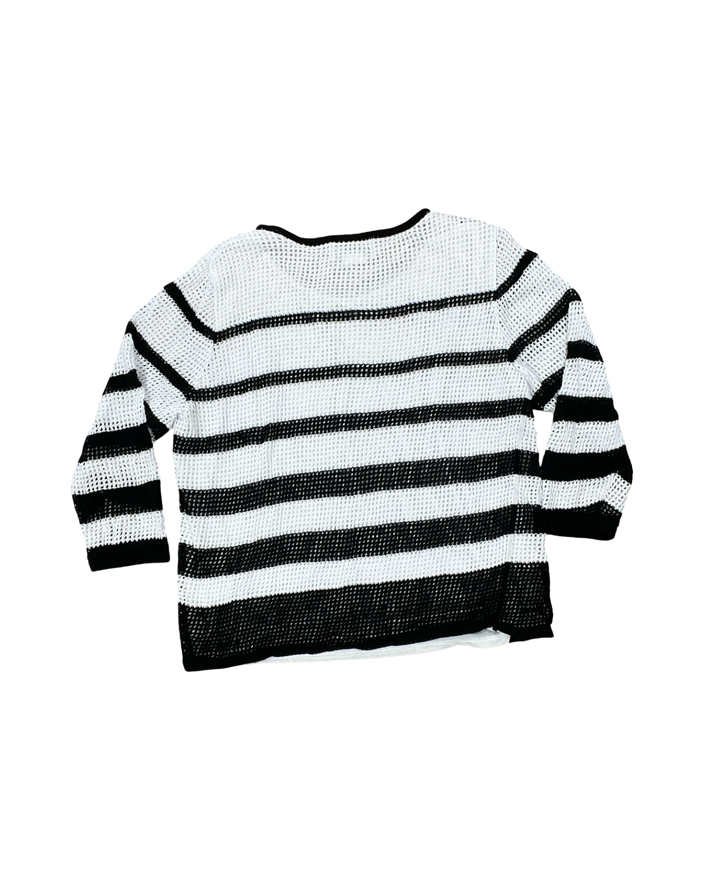 Top 3/4 Sleeve By Alfred Dunner In Black & White, Size:Xlp