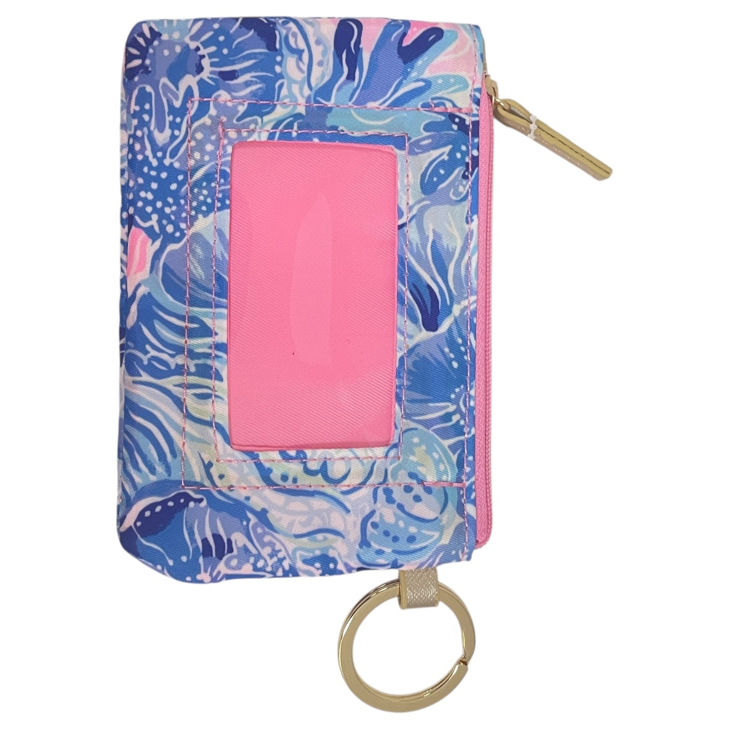 Coin Purse Designer By Lilly Pulitzer In Blue & Pink, Size:Small
