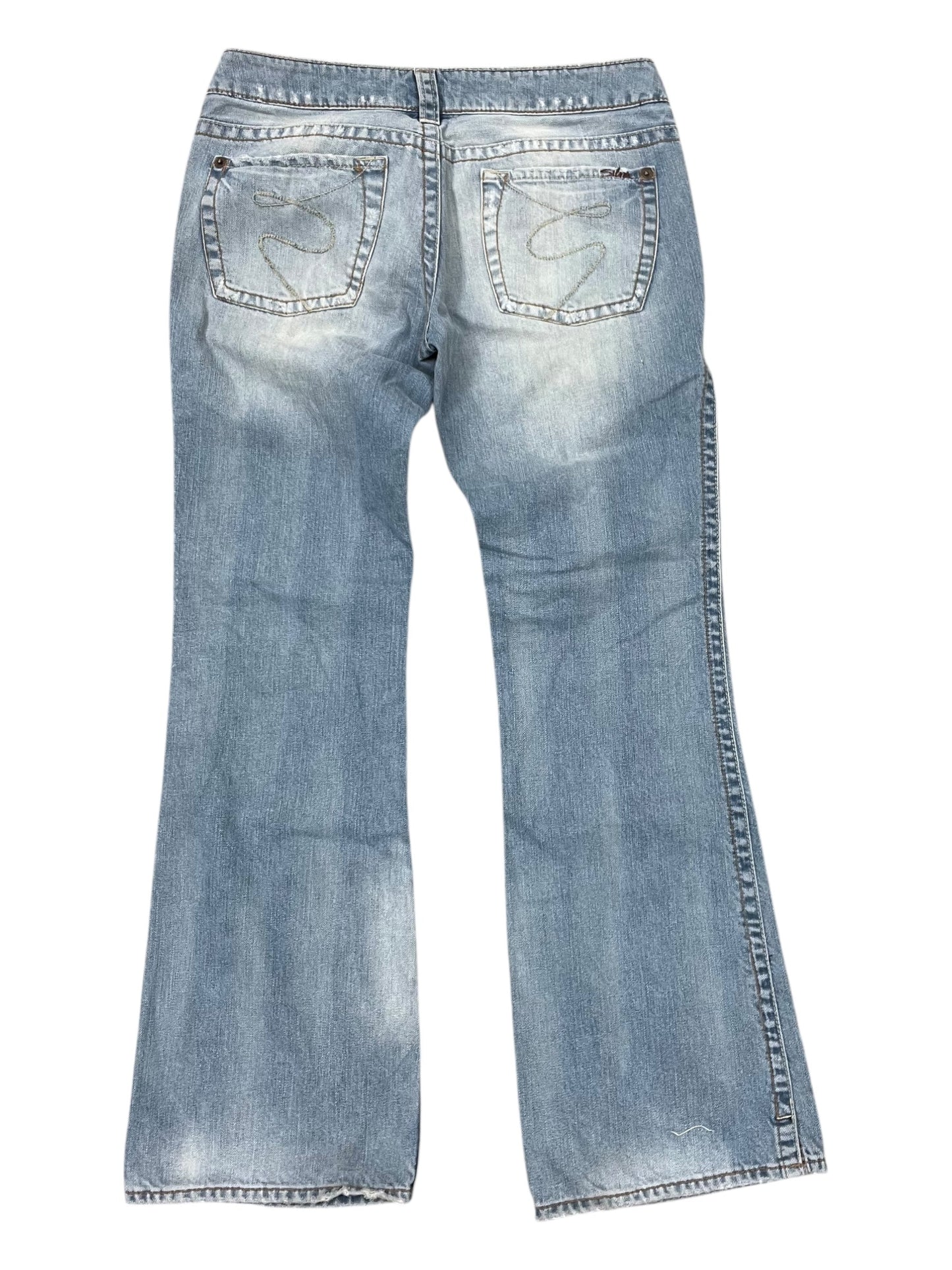 Jeans Flared By Silver In Blue Denim, Size:12