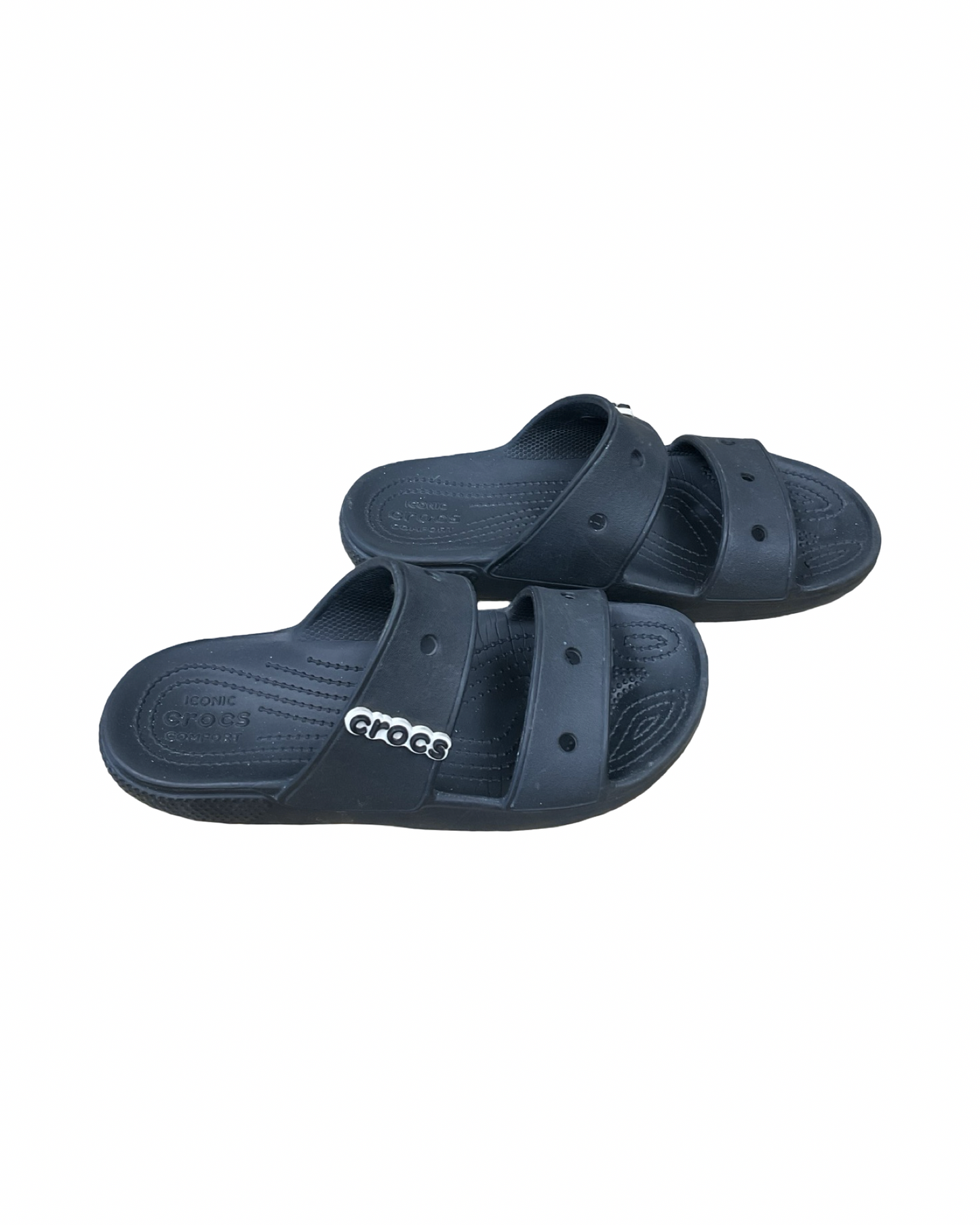 Sandals Flats By Crocs In Black, Size:8