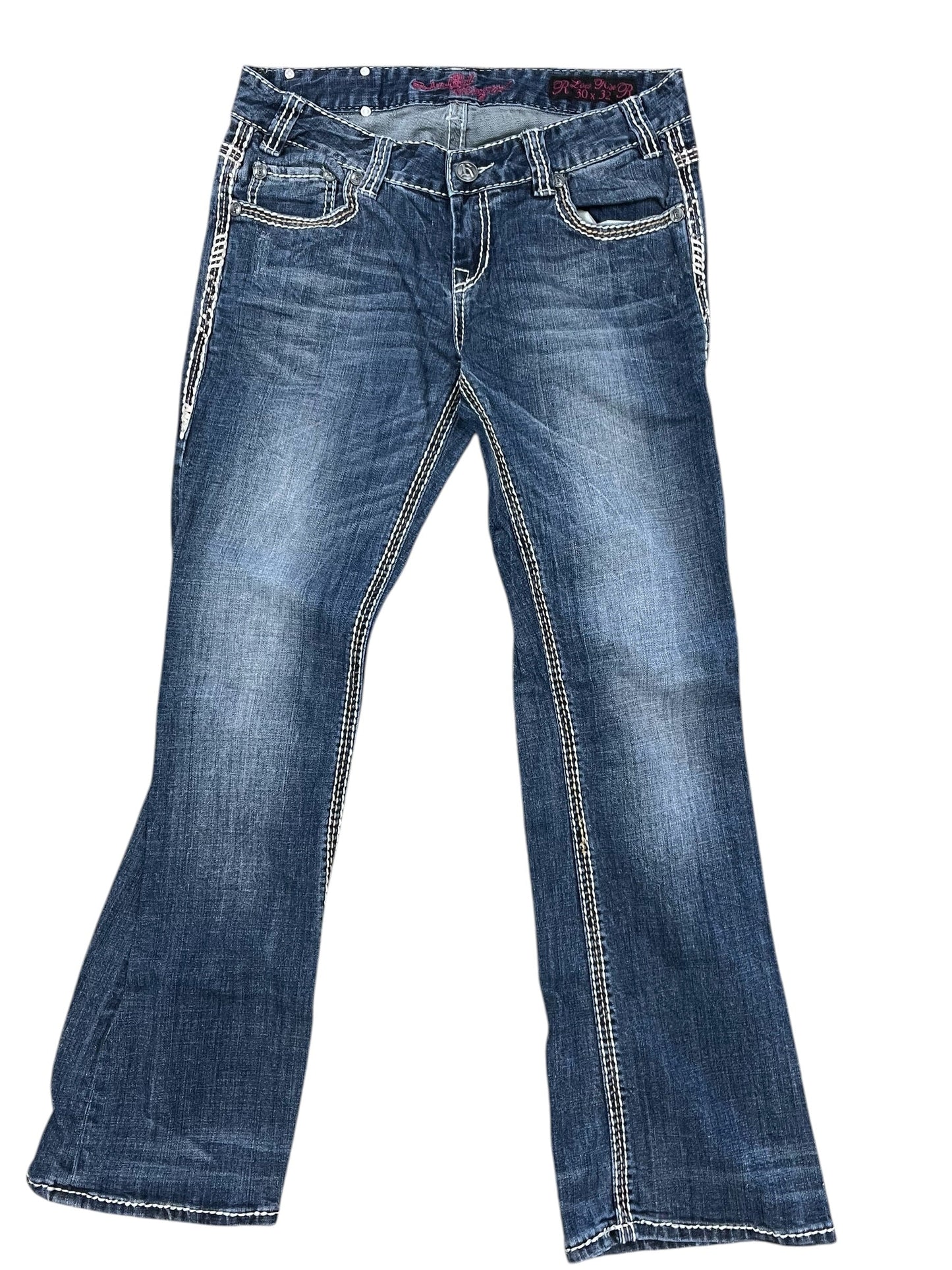 Jeans Straight By Rock & Roll In Blue Denim, Size:10
