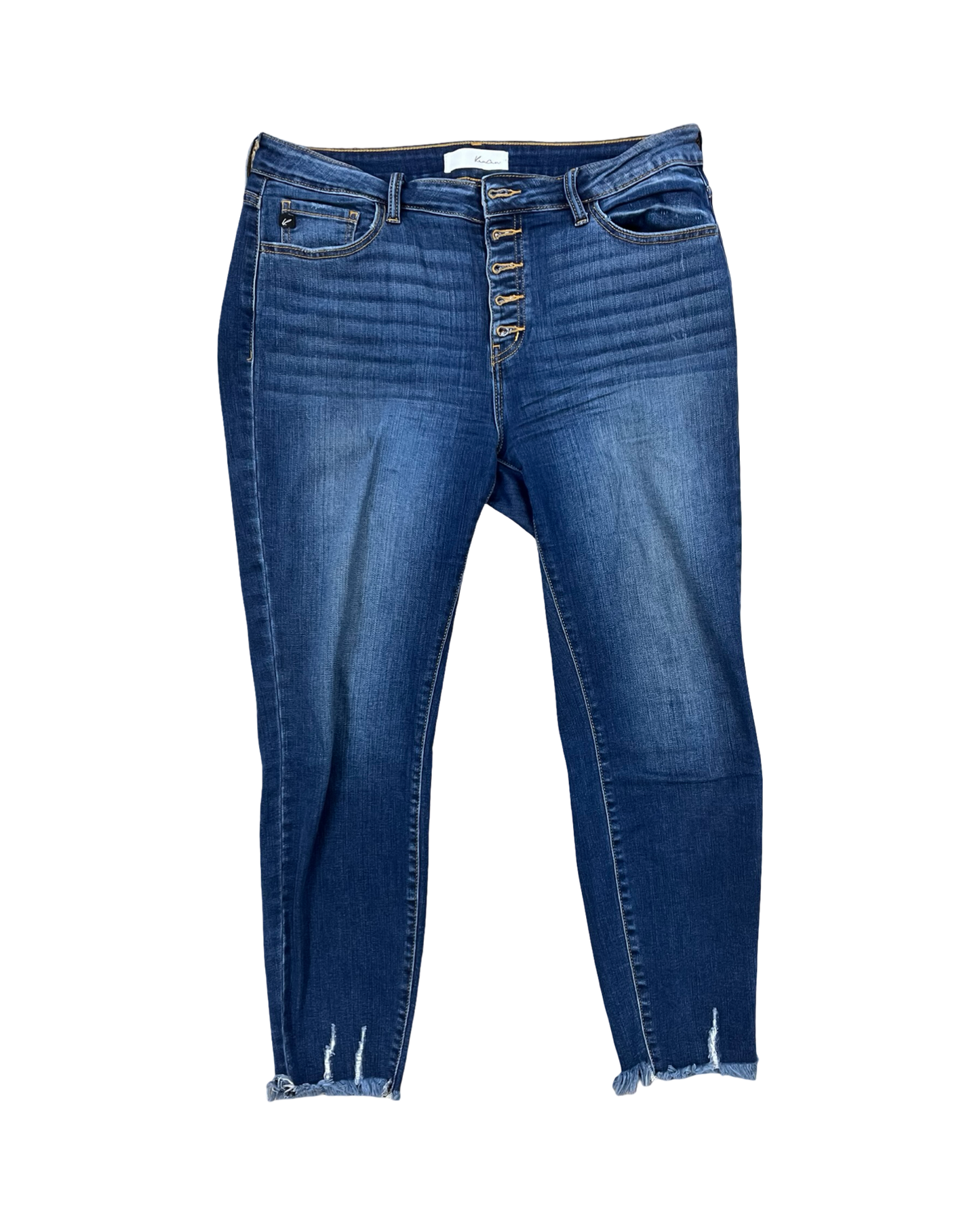 Jeans Straight By Kancan In Blue Denim, Size:14