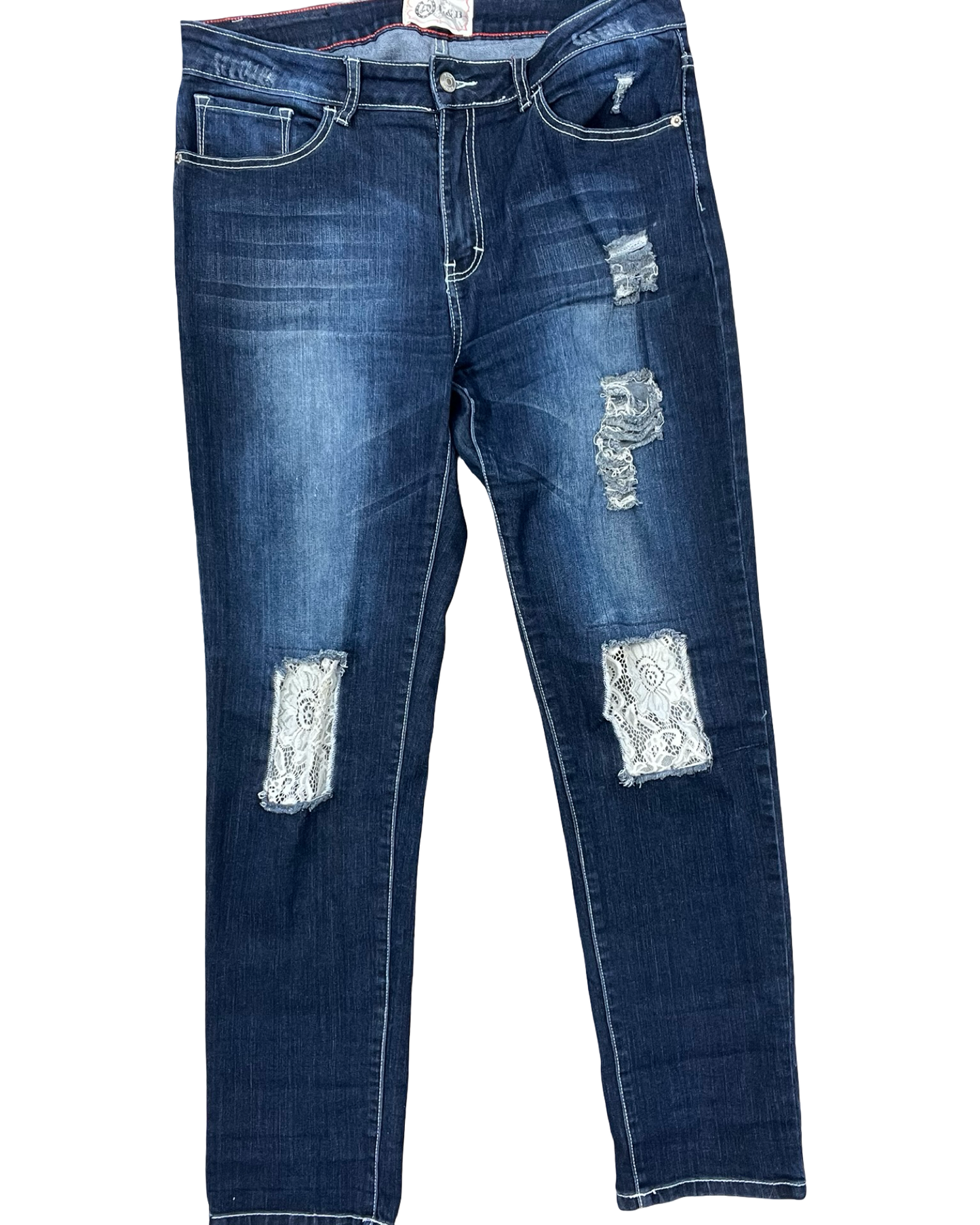 Jeans Straight By Clothes Mentor In Blue Denim, Size:14