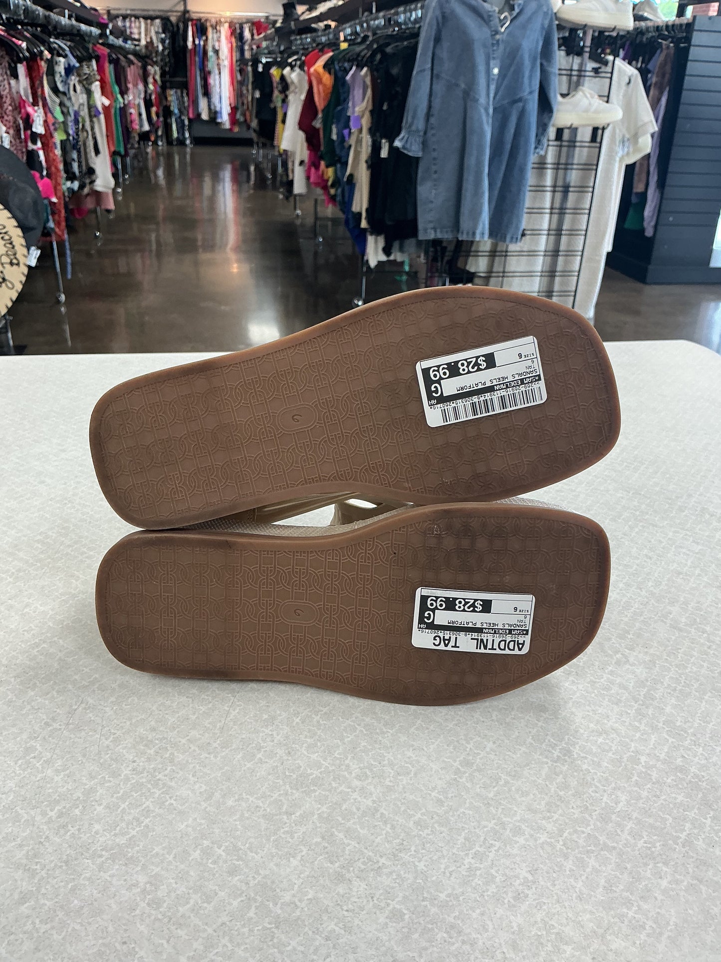 Sandals Heels Platform By Sam Edelman In Tan, Size:6