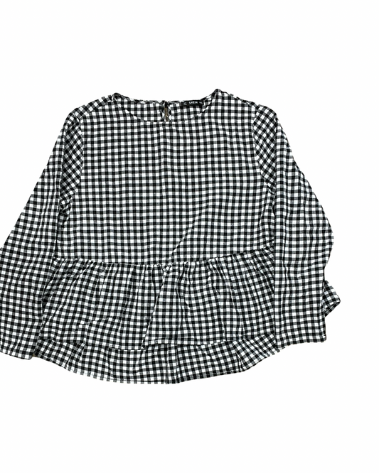 Top Ls By Shein In Black & White, Size:1X