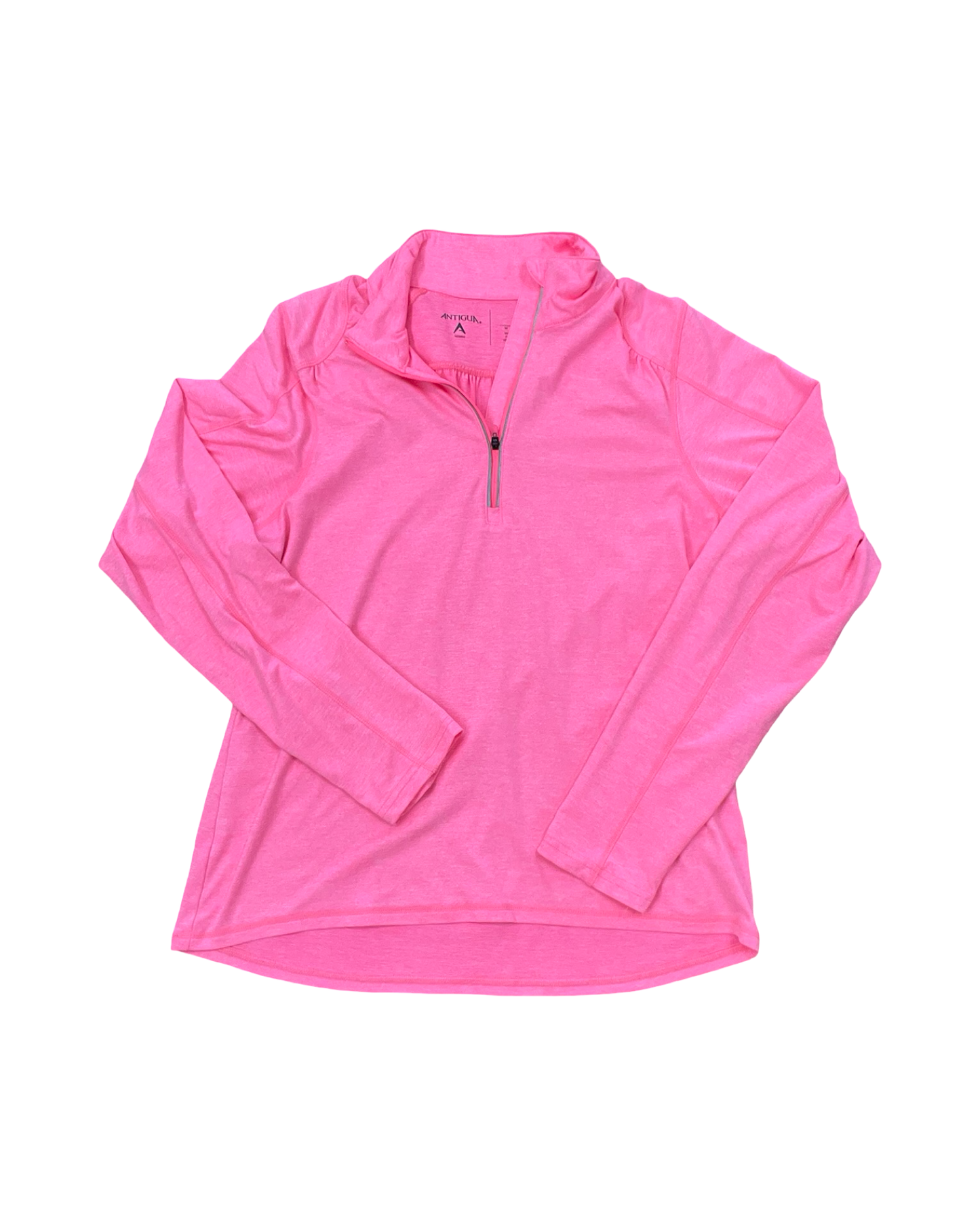 Athletic Top Ls Collar By Antigua In Pink, Size:M