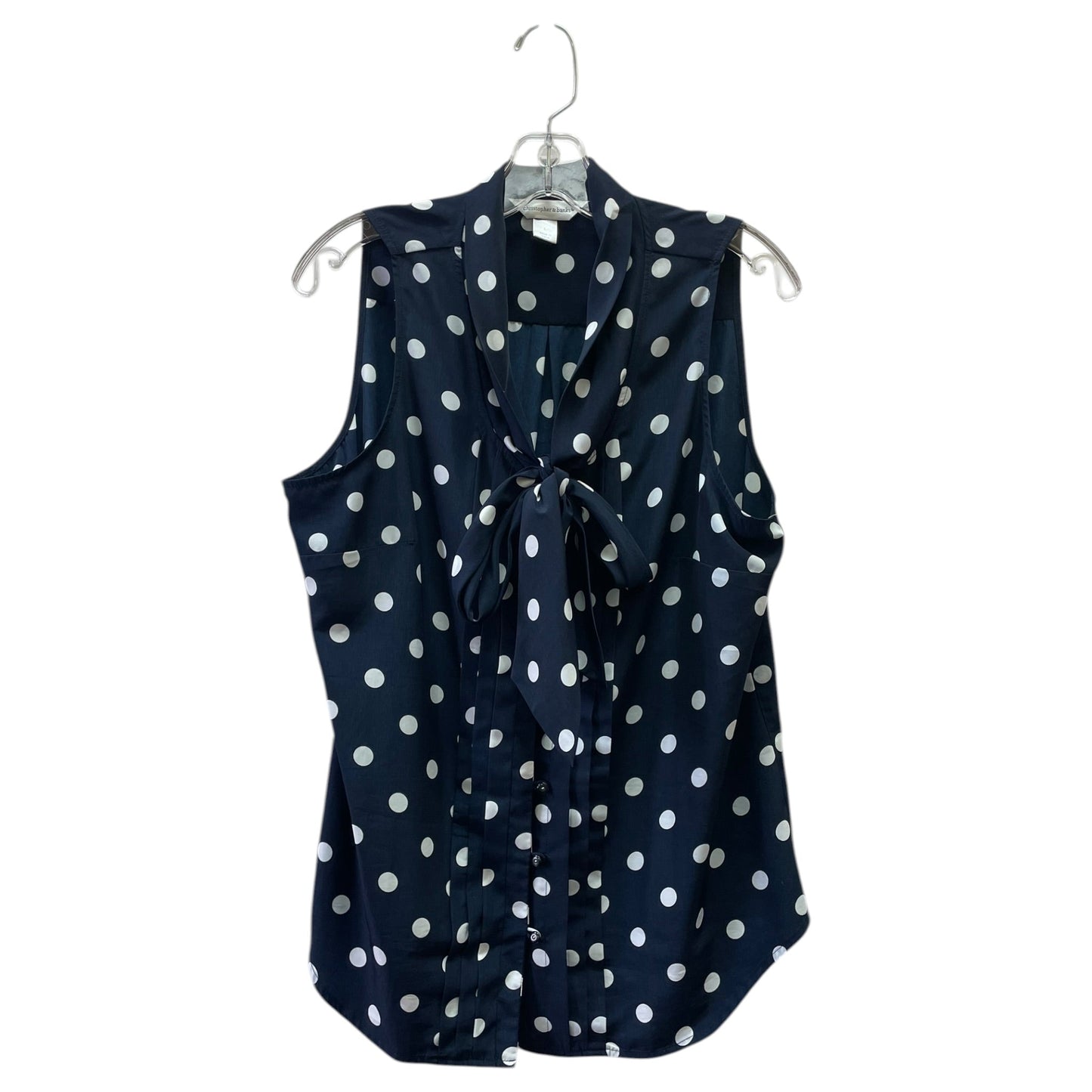 Blouse Sleeveless By Christopher And Banks In Polkadot Pattern, Size:L