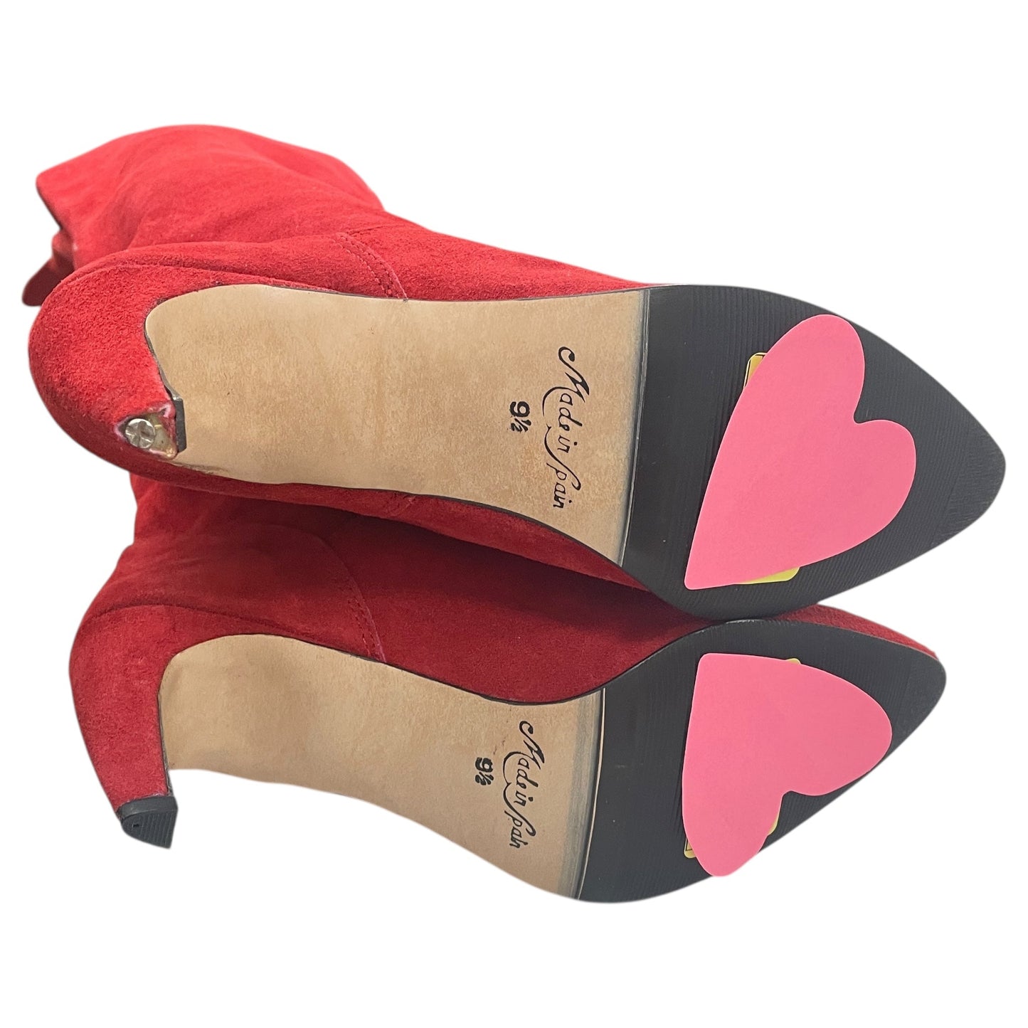 Boots Over-The-Knee Heels By CMC In Red, Size:9.5