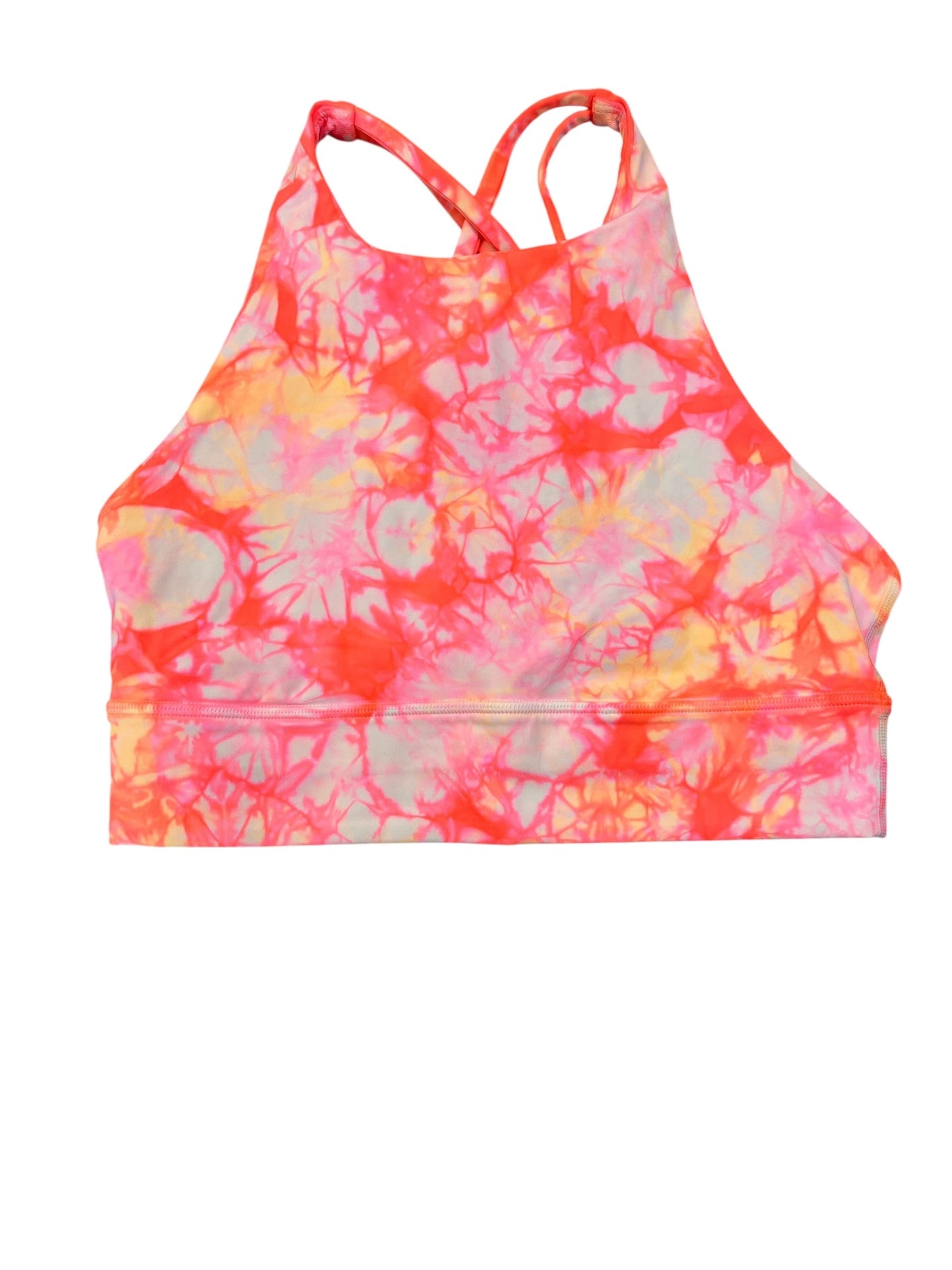 Athletic Bra By Lululemon In Orange & Pink, Size:M