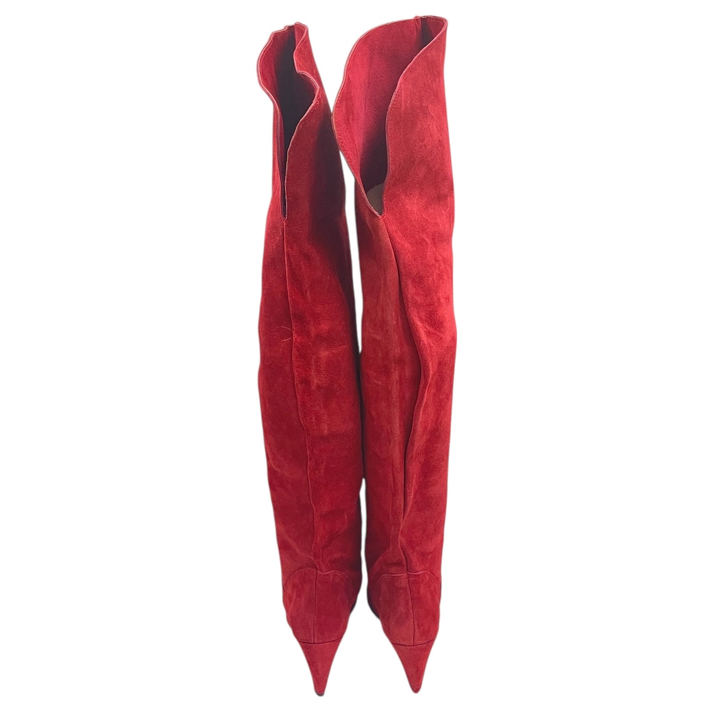 Boots Over-The-Knee Heels By CMC In Red, Size:9.5