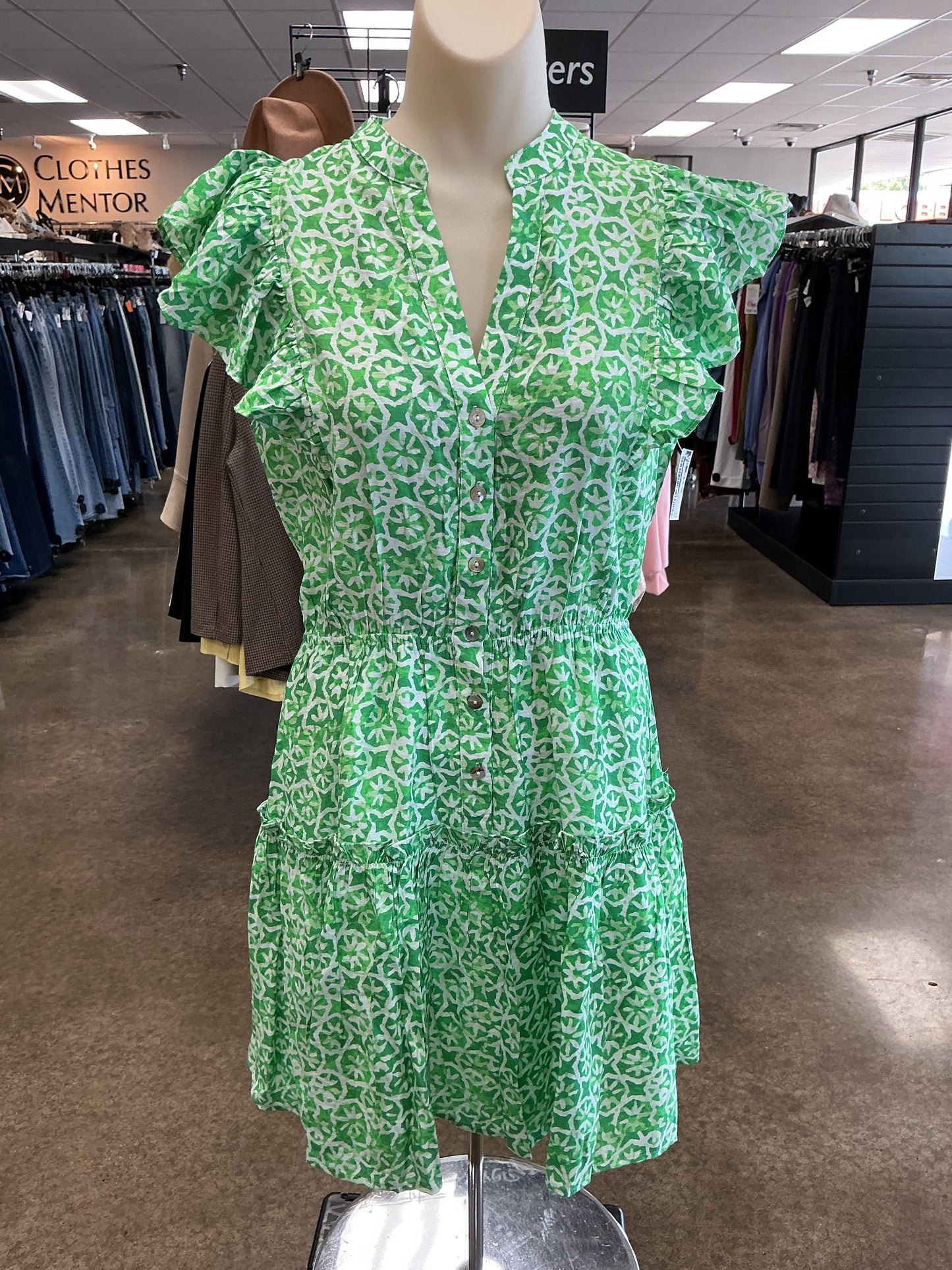 Dress Casual Short By Pinch In Green & White, Size:S