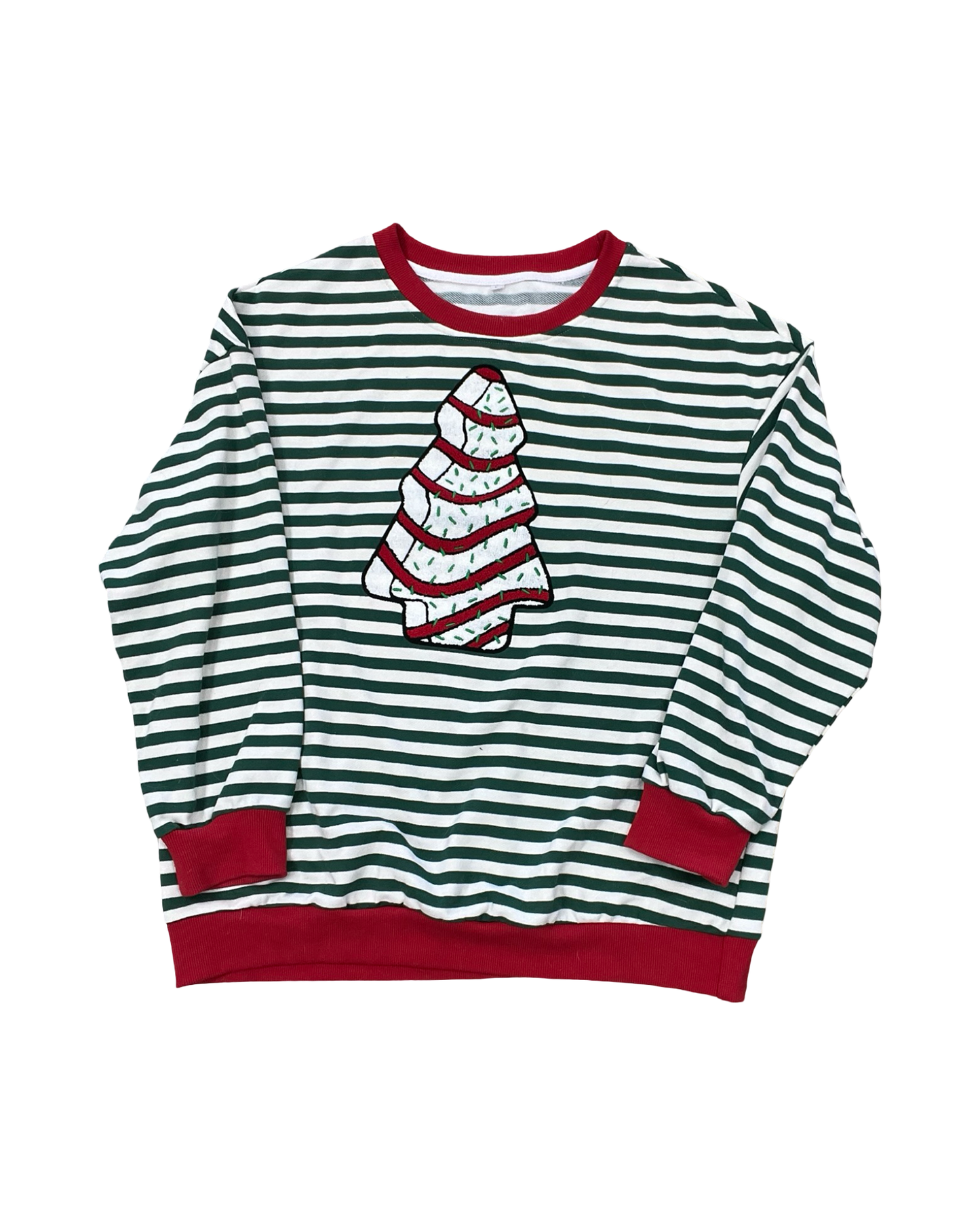 Sweatshirt Crewneck By Clothes Mentor In Cream & Green, Size:L