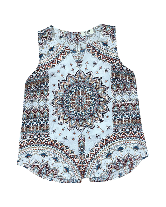 Top Sleeveless By Clothes Mentor In White, Size:M