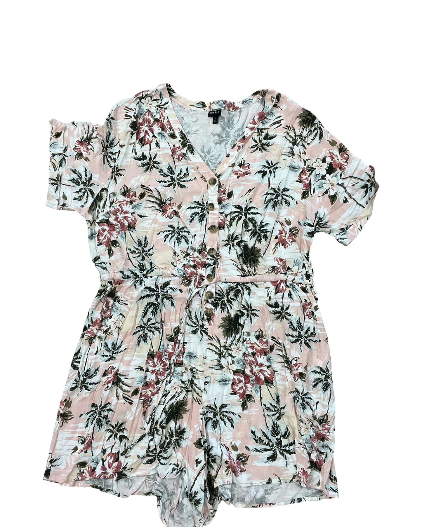 Romper By Torrid In Cream & Pink, Size:Xl