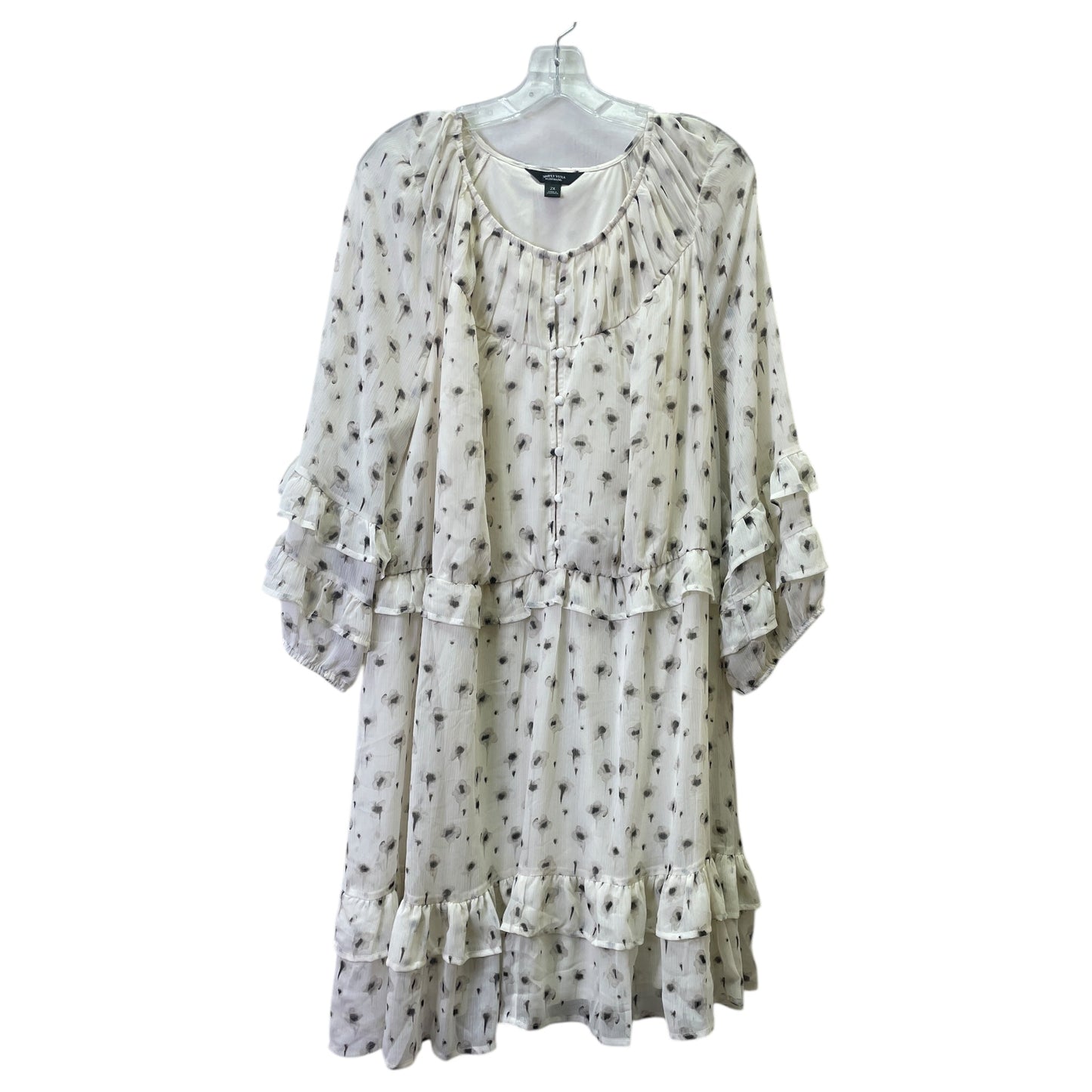 Dress Casual Short By Simply Vera In Cream, Size:2X