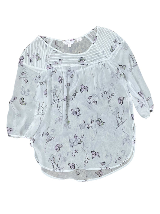 Top 3/4 Sleeve By Lc Lauren Conrad In White, Size:Xs