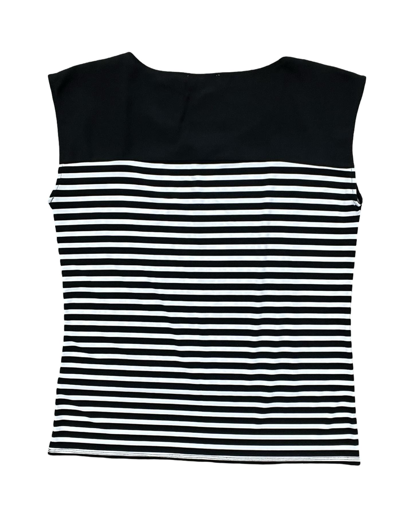 Top Sleeveless By Calvin Klein In Black & White, Size:L