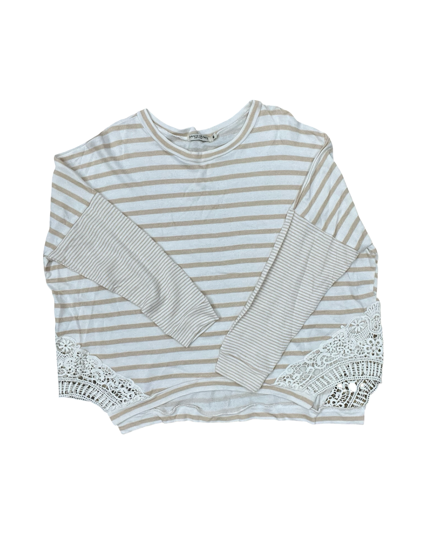 Top Ls By Clothes Mentor In Tan & White, Size:M