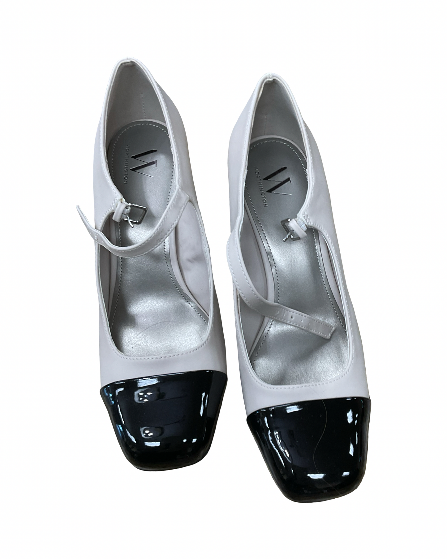 Shoes Heels Block By Worthington In Black & Cream, Size:9.5
