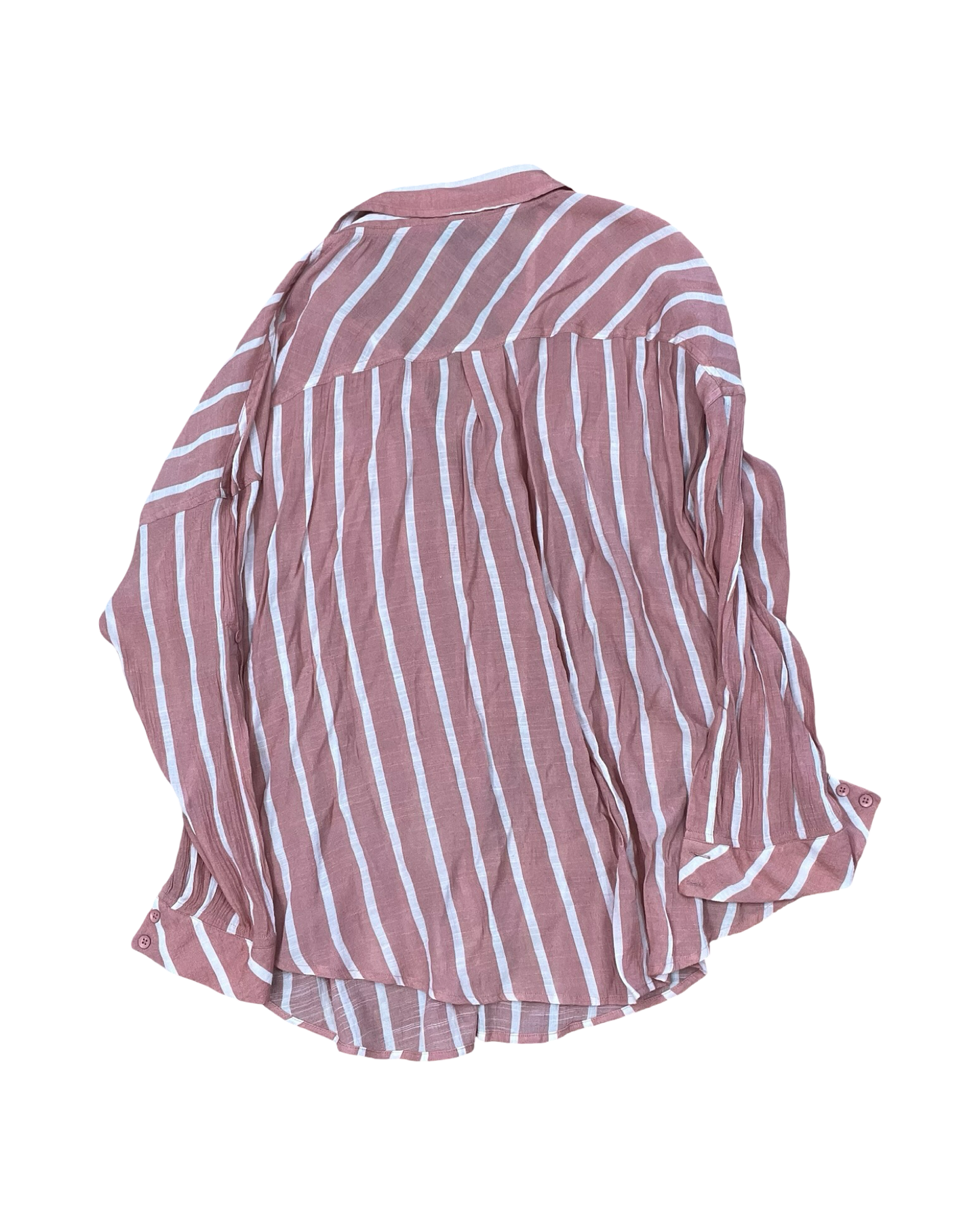 Blouse Ls By Torrid In Pink & White, Size:L