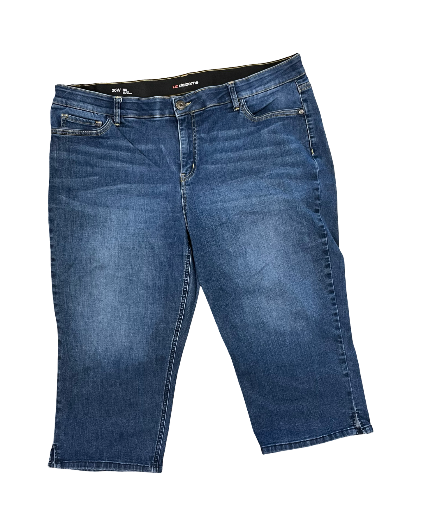 Jeans Cropped By Liz Claiborne In Blue Denim, Size:20
