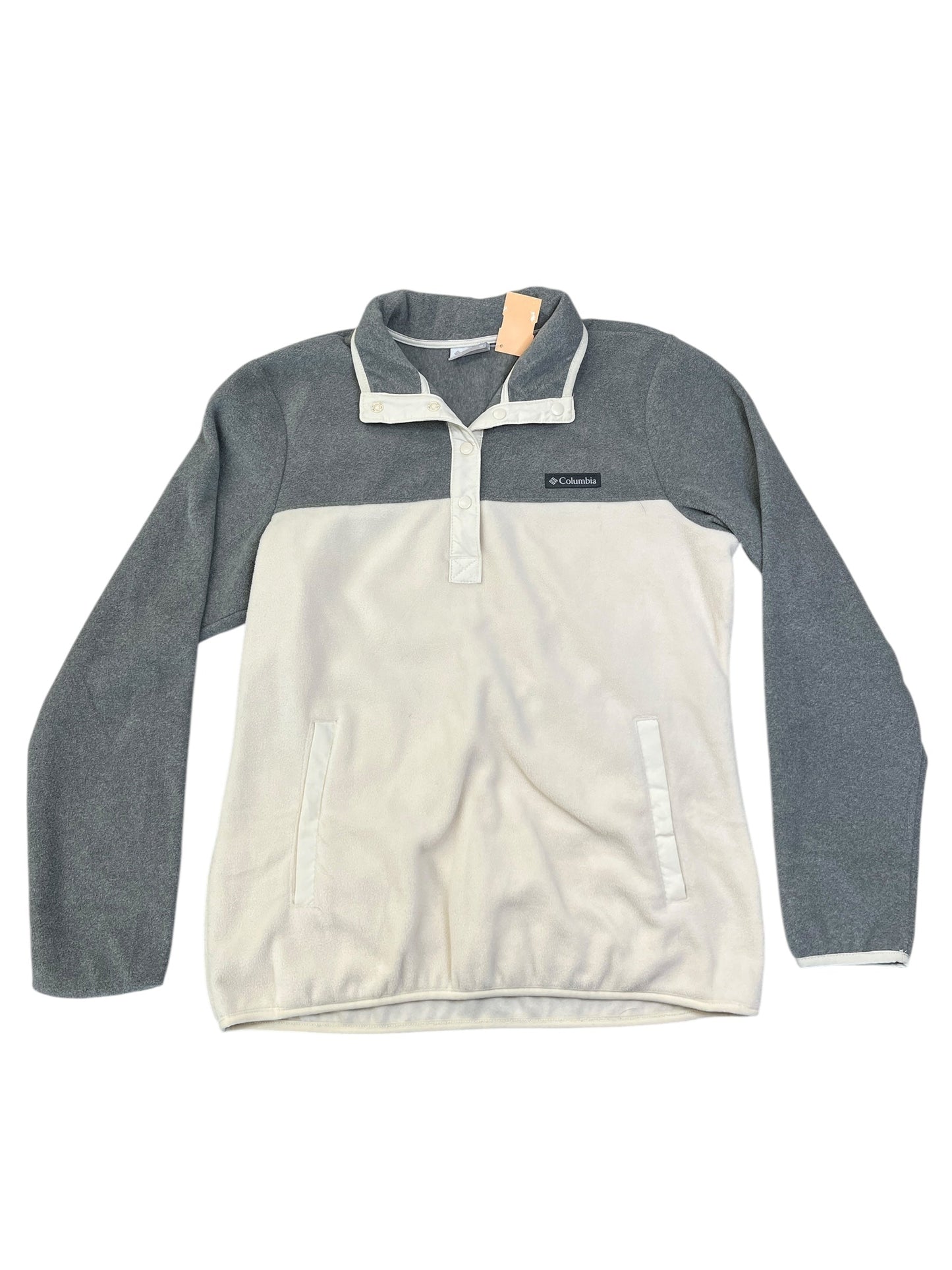Athletic Top Ls Collar By Columbia In Grey & White, Size:M