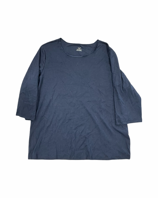 Top 3/4 Sleeve By Cj Banks In Blue, Size:2X