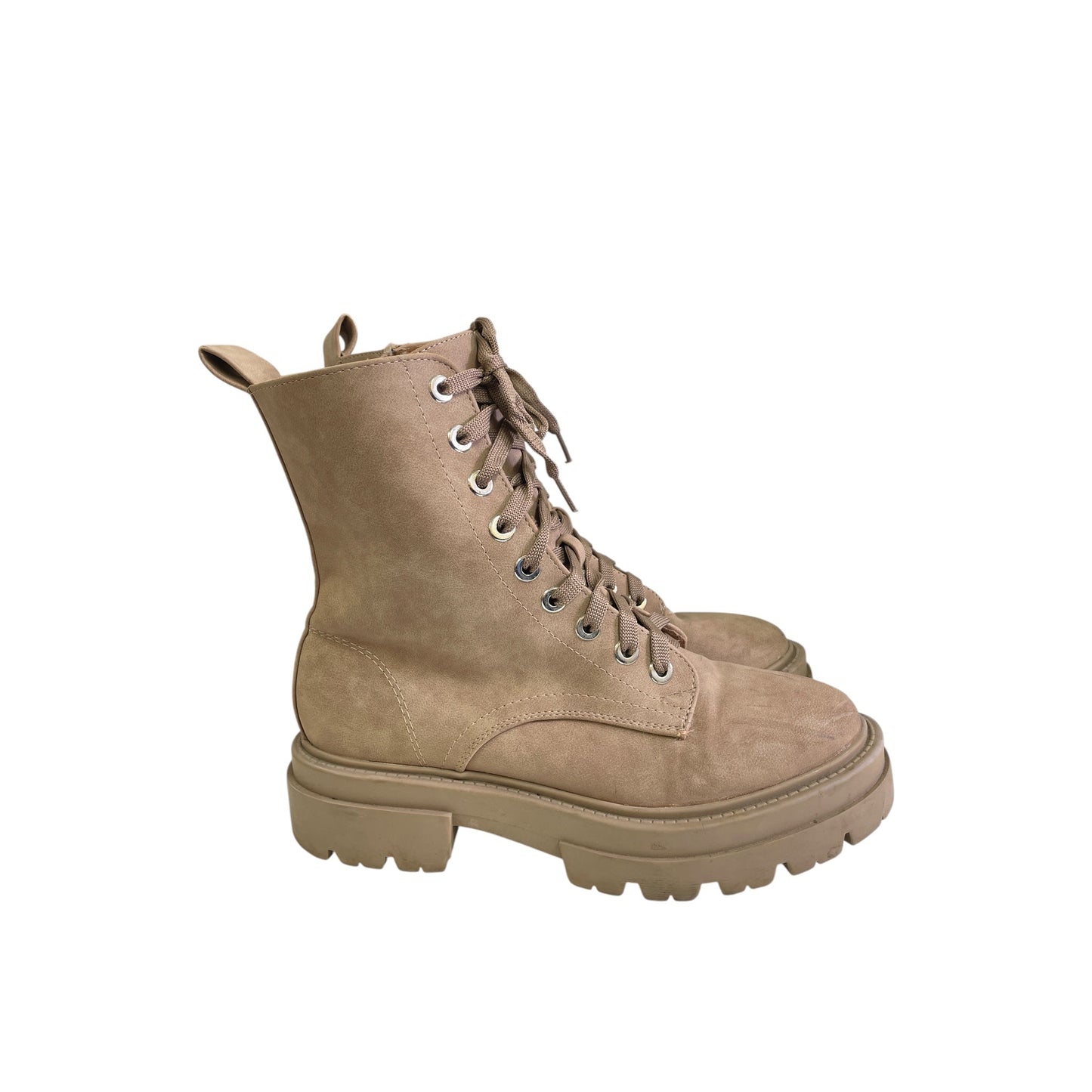 Boots Combat By Cme In Beige, Size:9.5