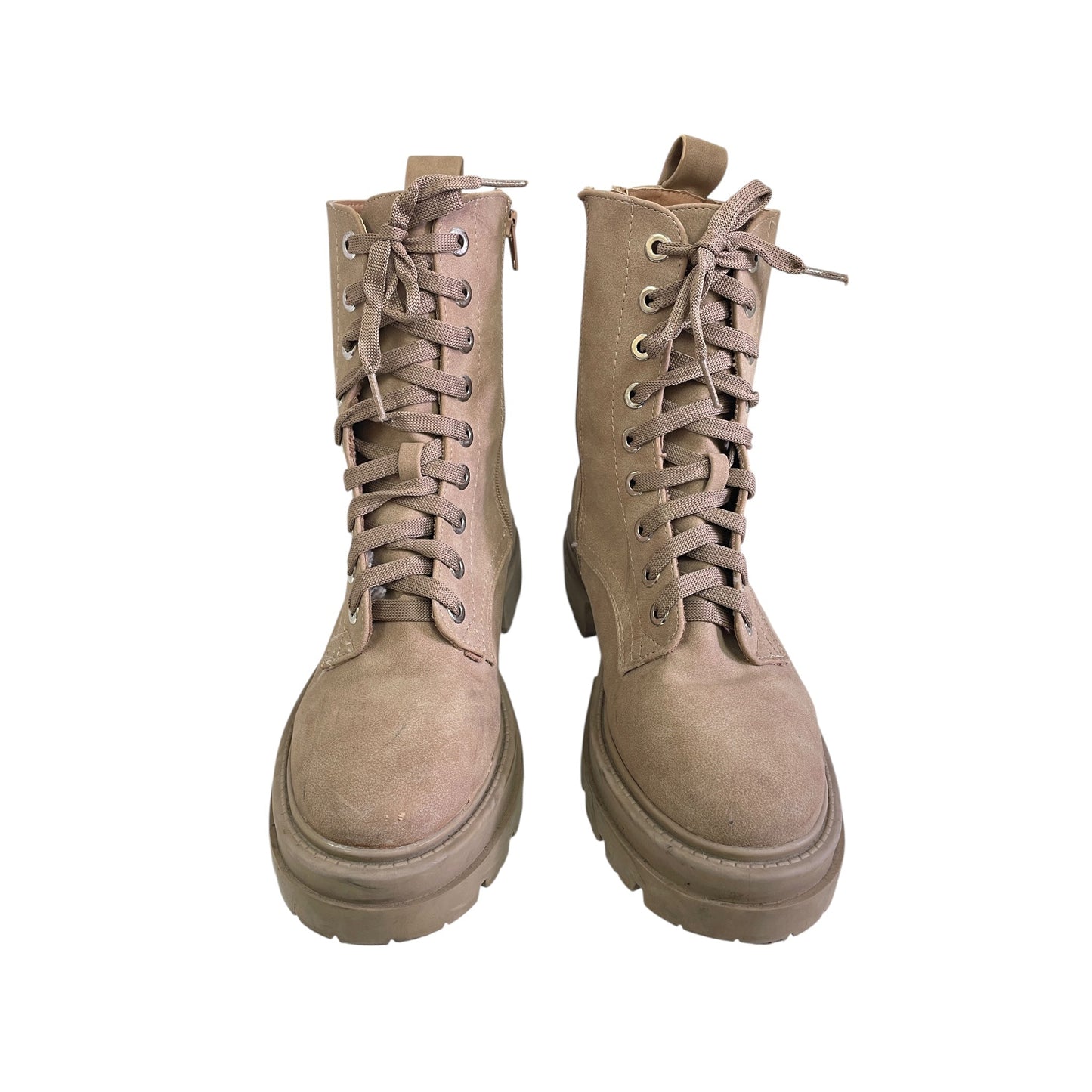 Boots Combat By Cme In Beige, Size:9.5