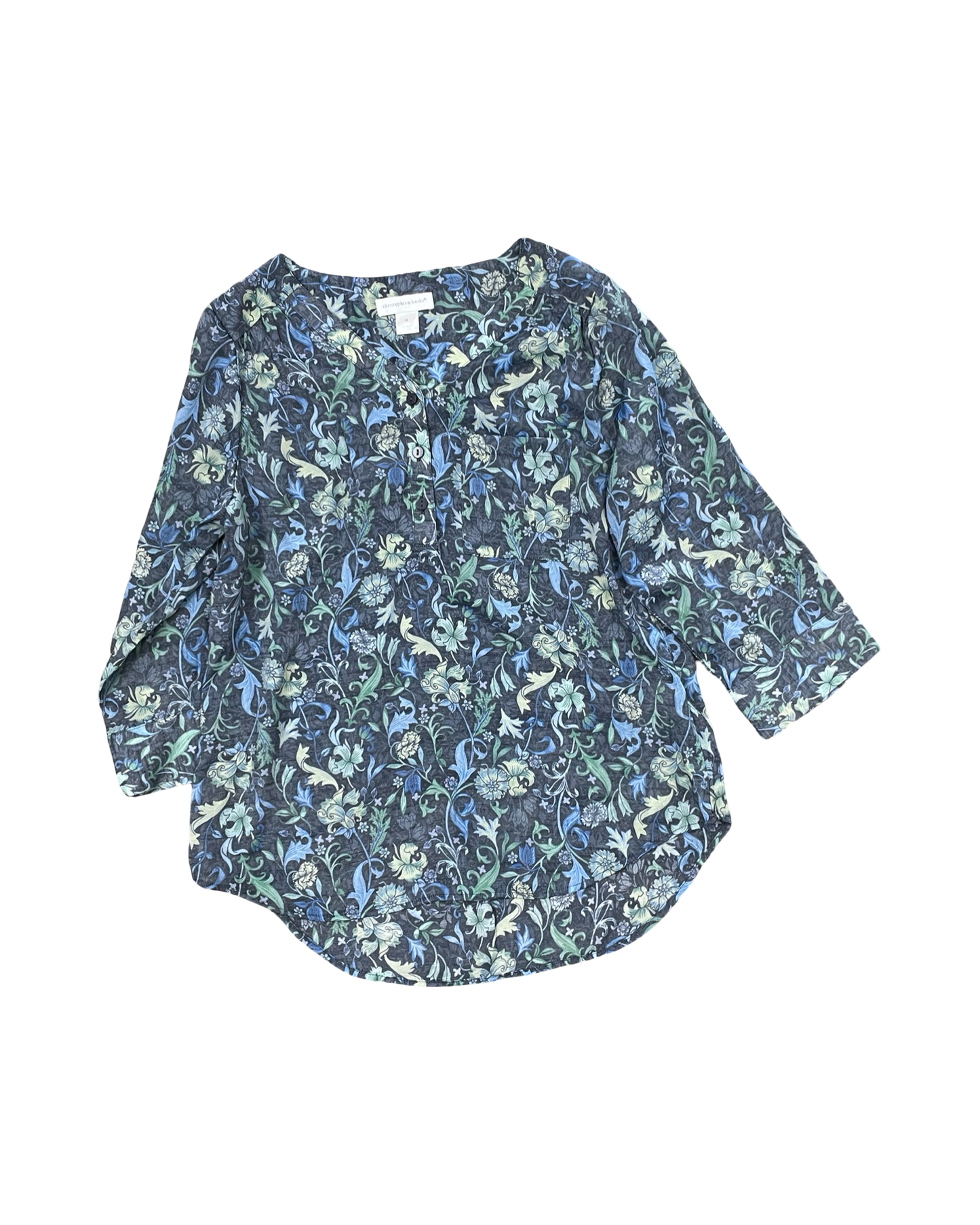 Top Ls By Christopher And Banks In Blue & Green, Size:M