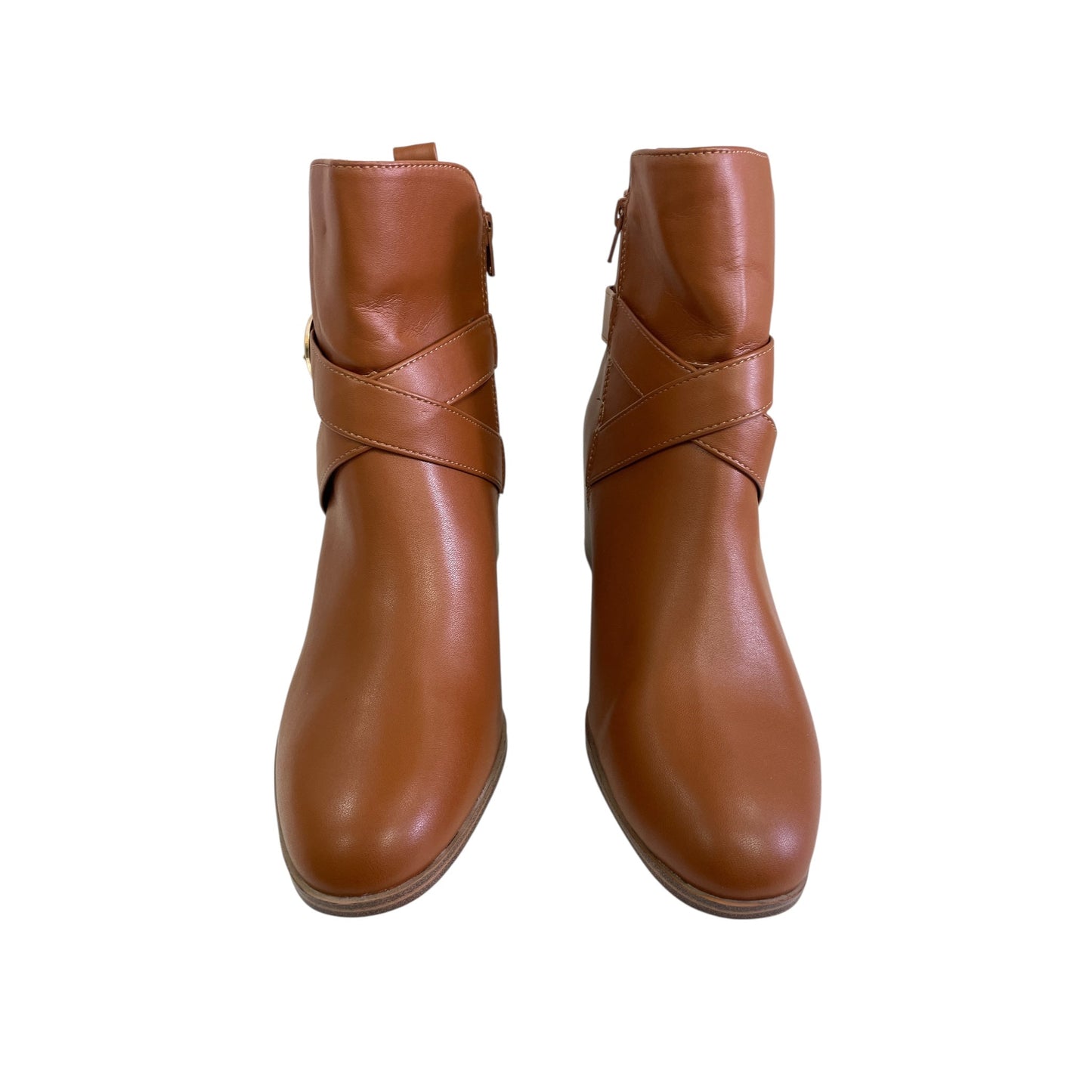 Boots Ankle Heels By Style And Company In Brown, Size:9.5